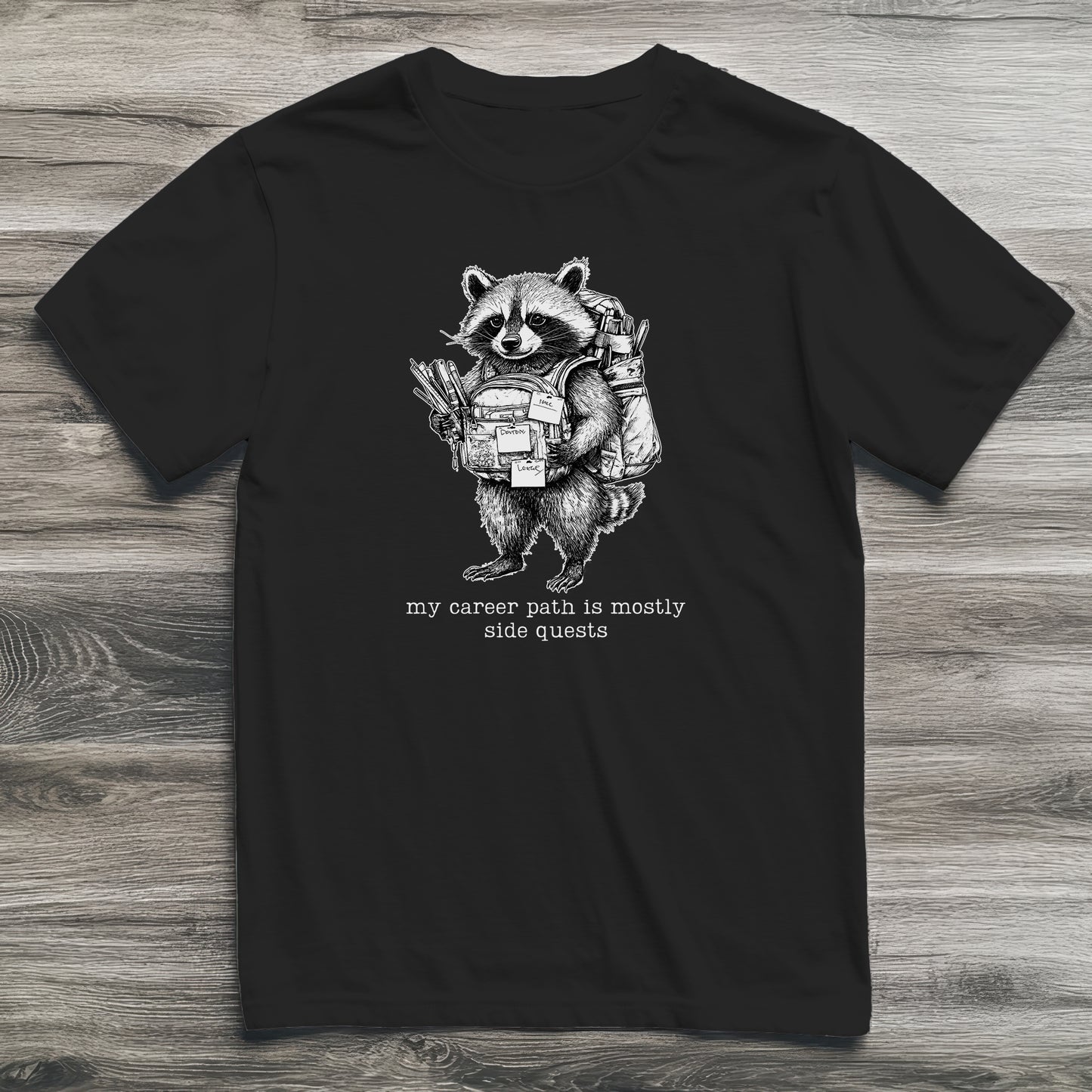 Side Quests Raccoon T-Shirt