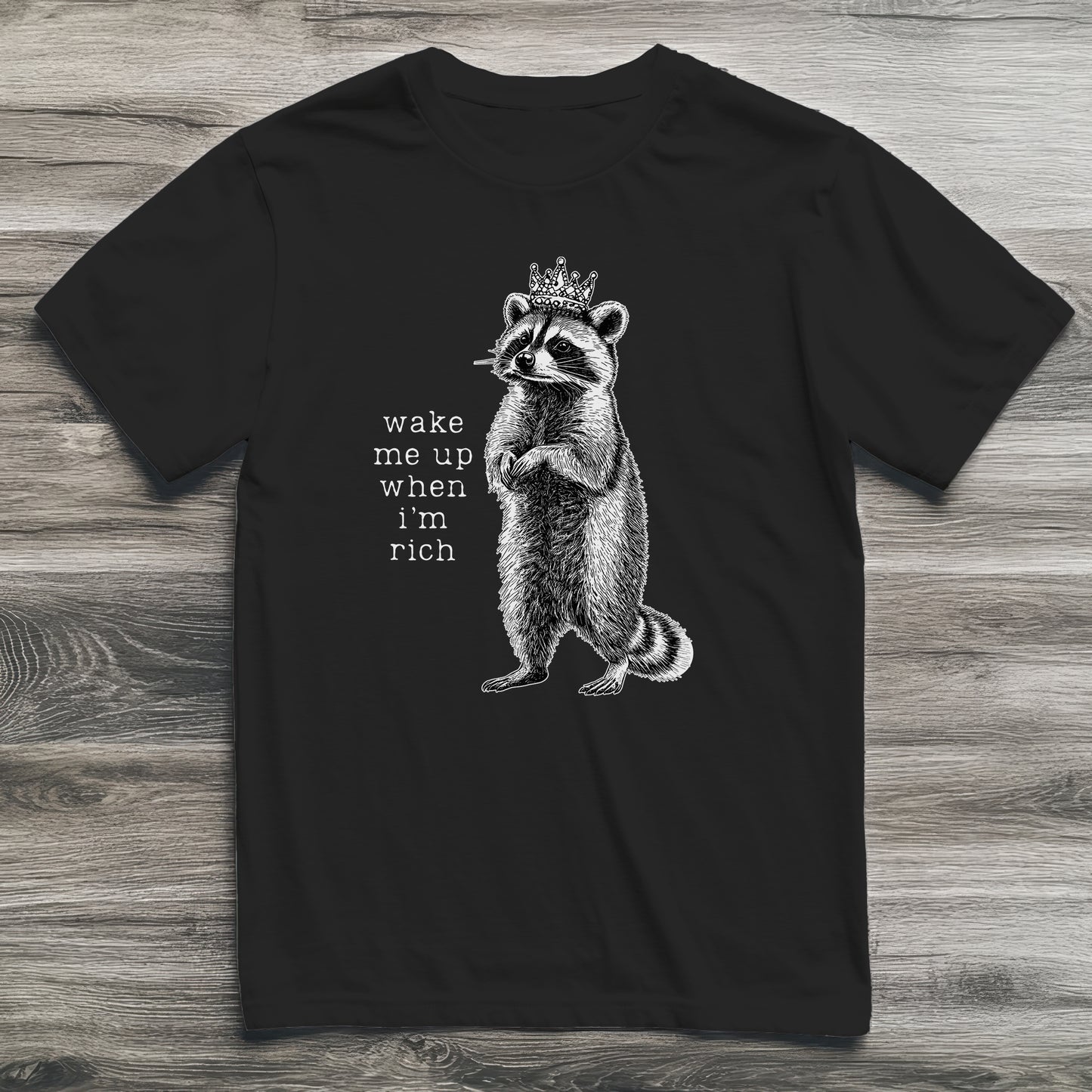 Wake Me Up When I'm Rich Raccoon T-Shirt