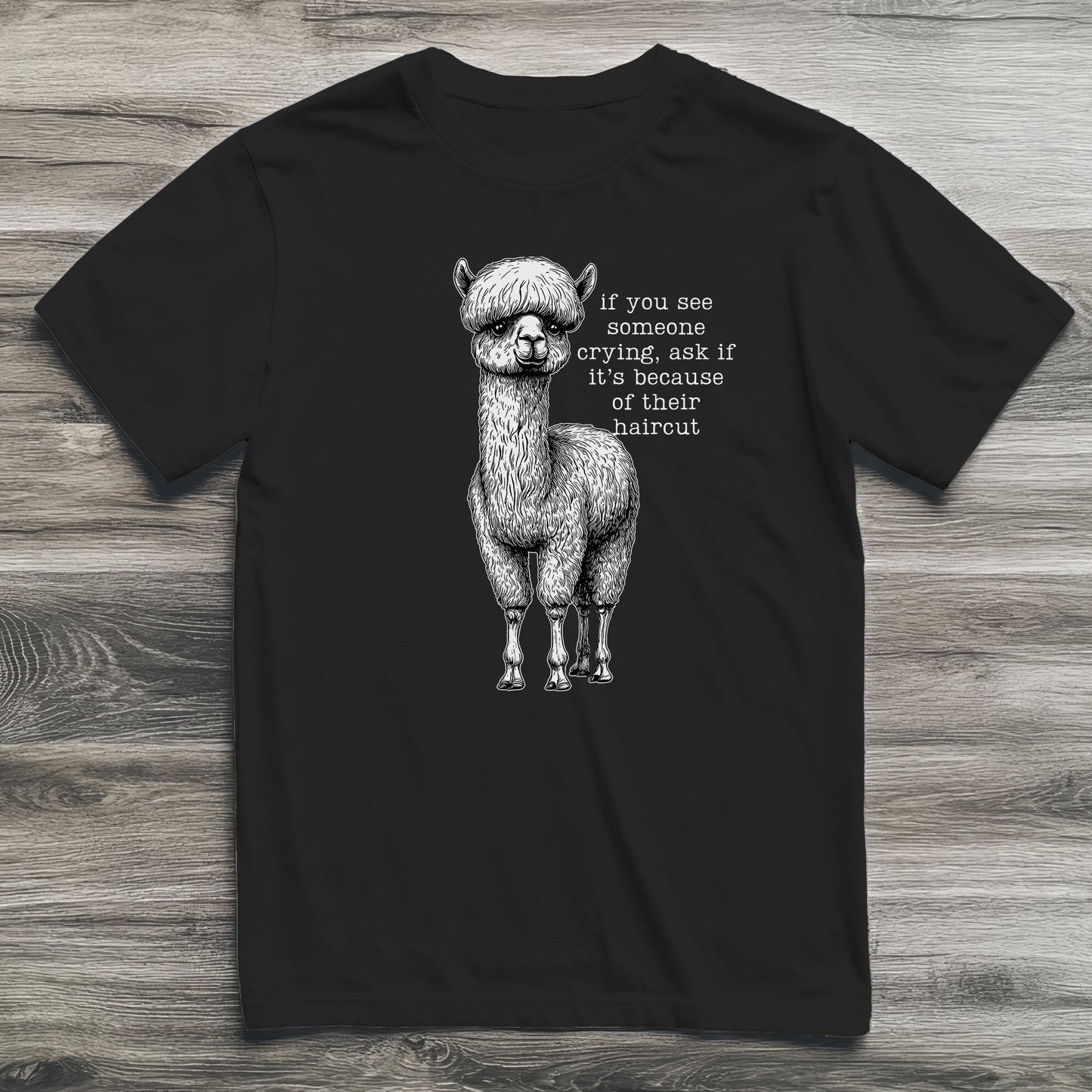 Bad Haircut Llama T-Shirt