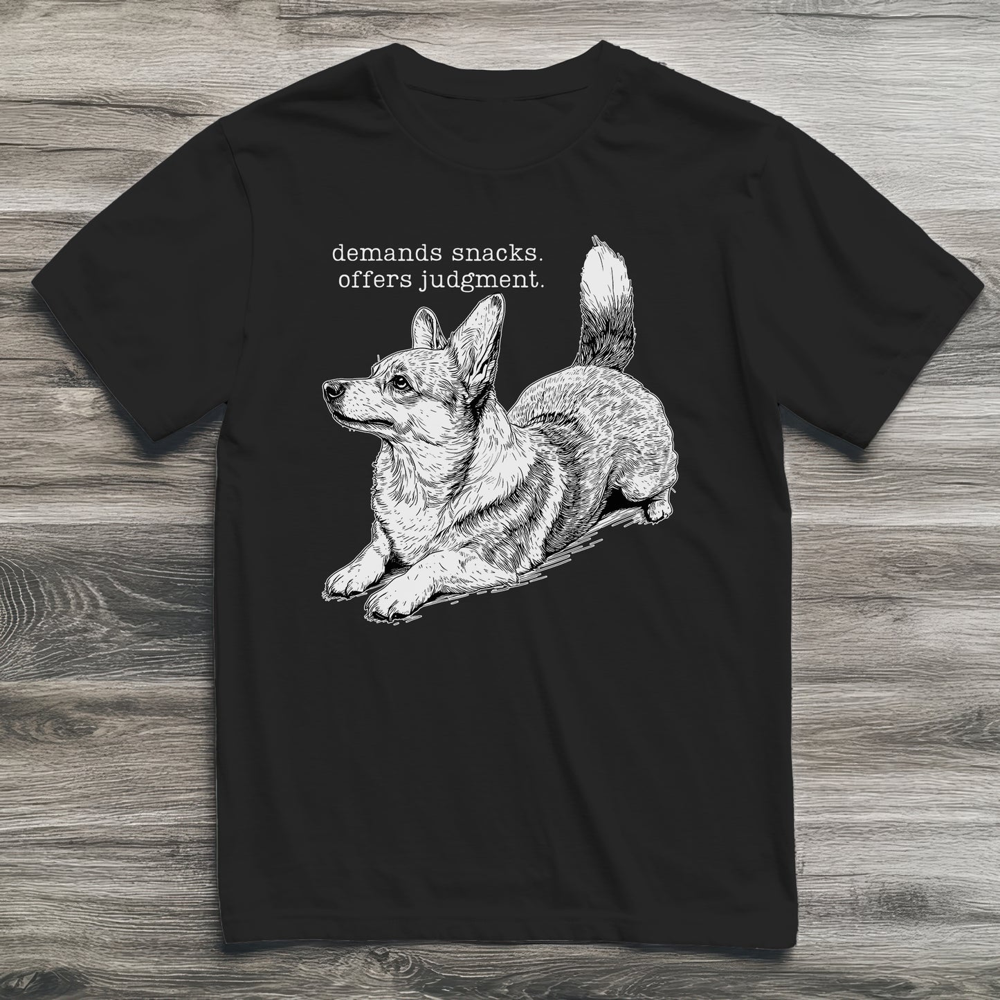 Judgement and Snacks Corgi T-Shirt