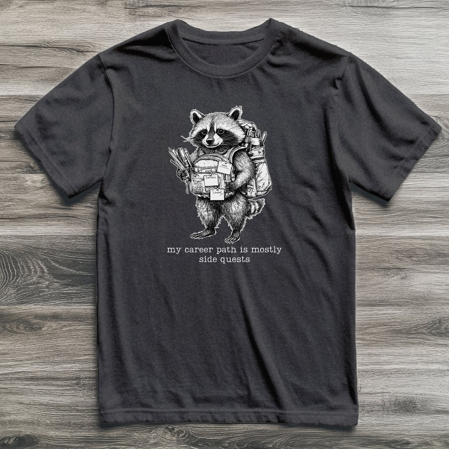 Side Quests Raccoon T-Shirt