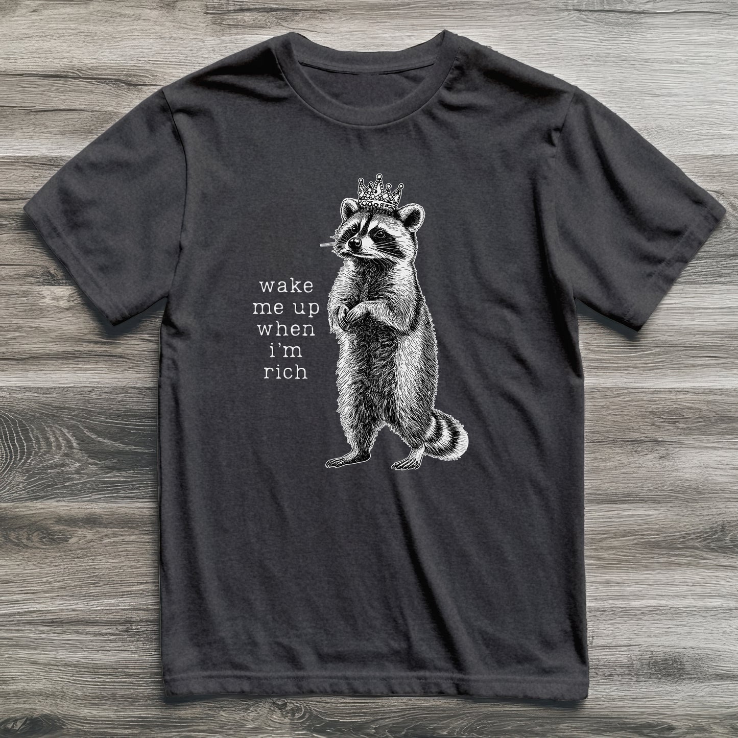 Wake Me Up When I'm Rich Raccoon T-Shirt