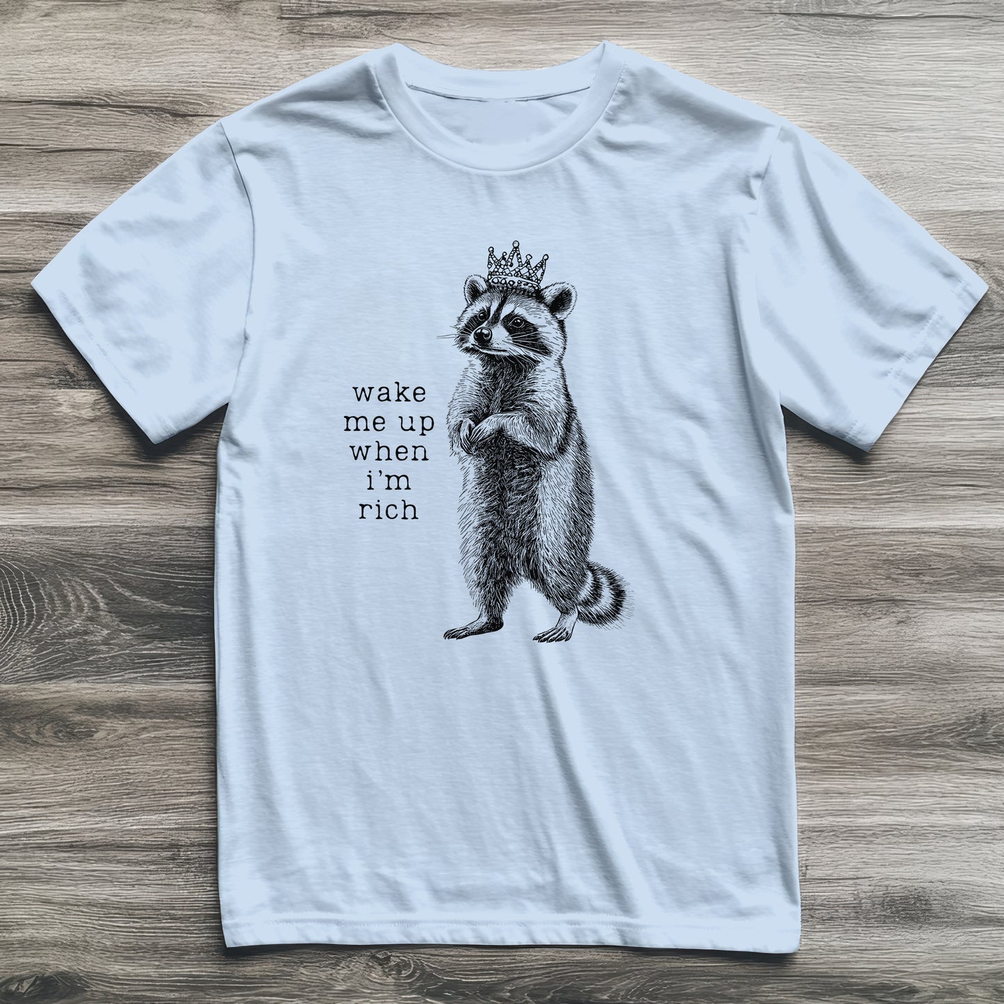 Wake Me Up When I'm Rich Raccoon T-Shirt