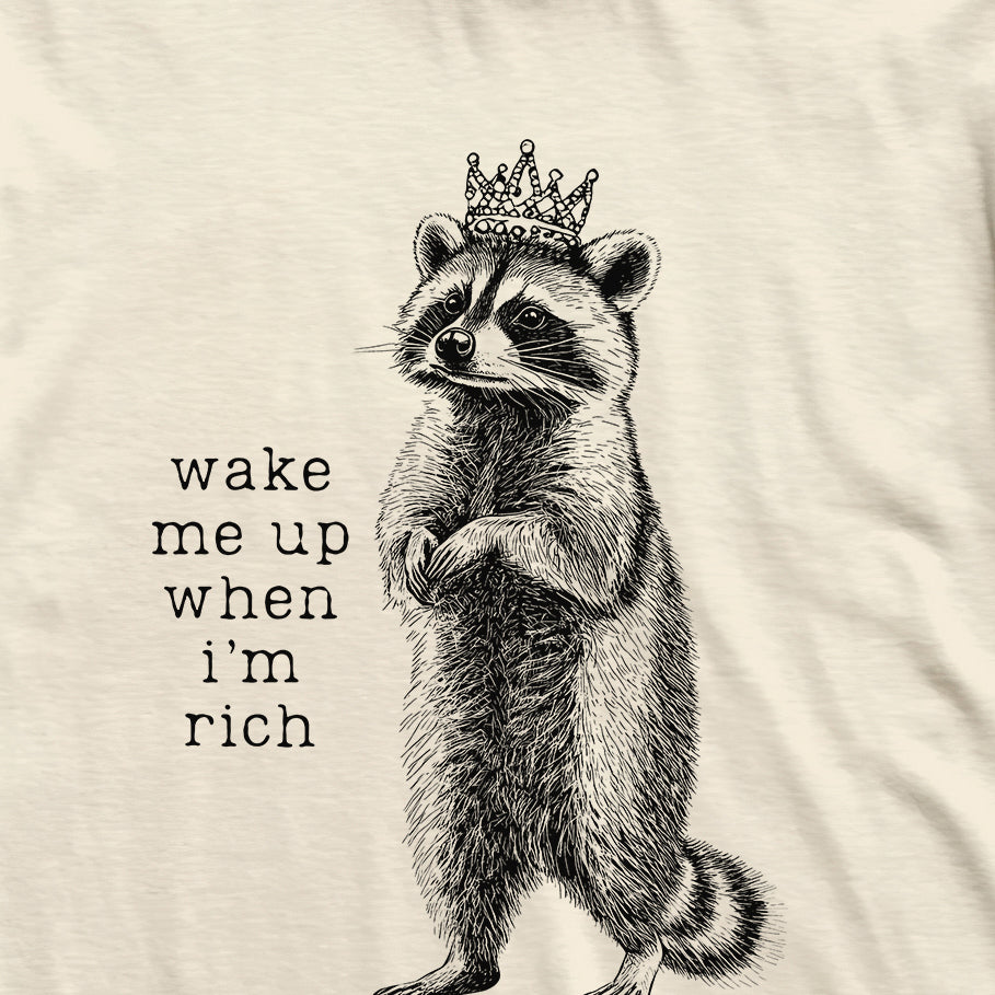 Wake Me Up When I'm Rich Raccoon T-Shirt