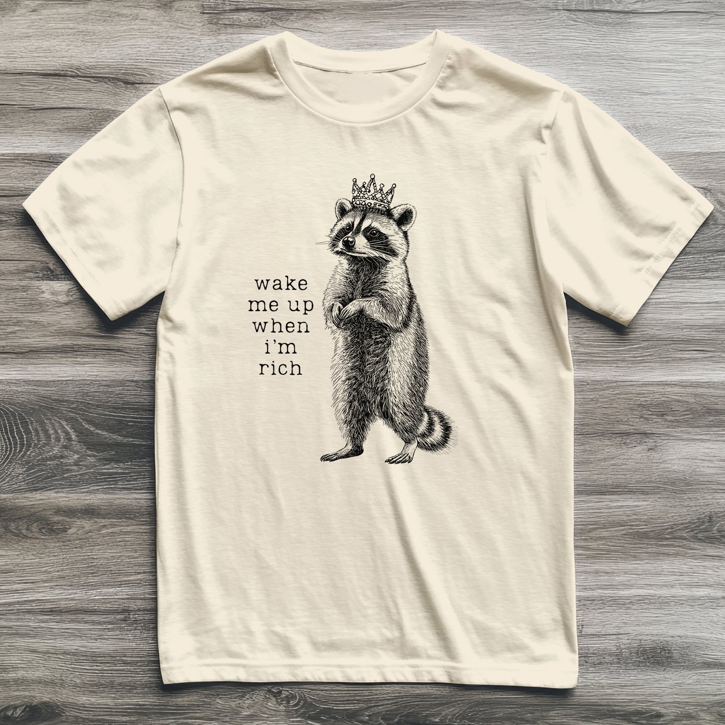 Wake Me Up When I'm Rich Raccoon T-Shirt