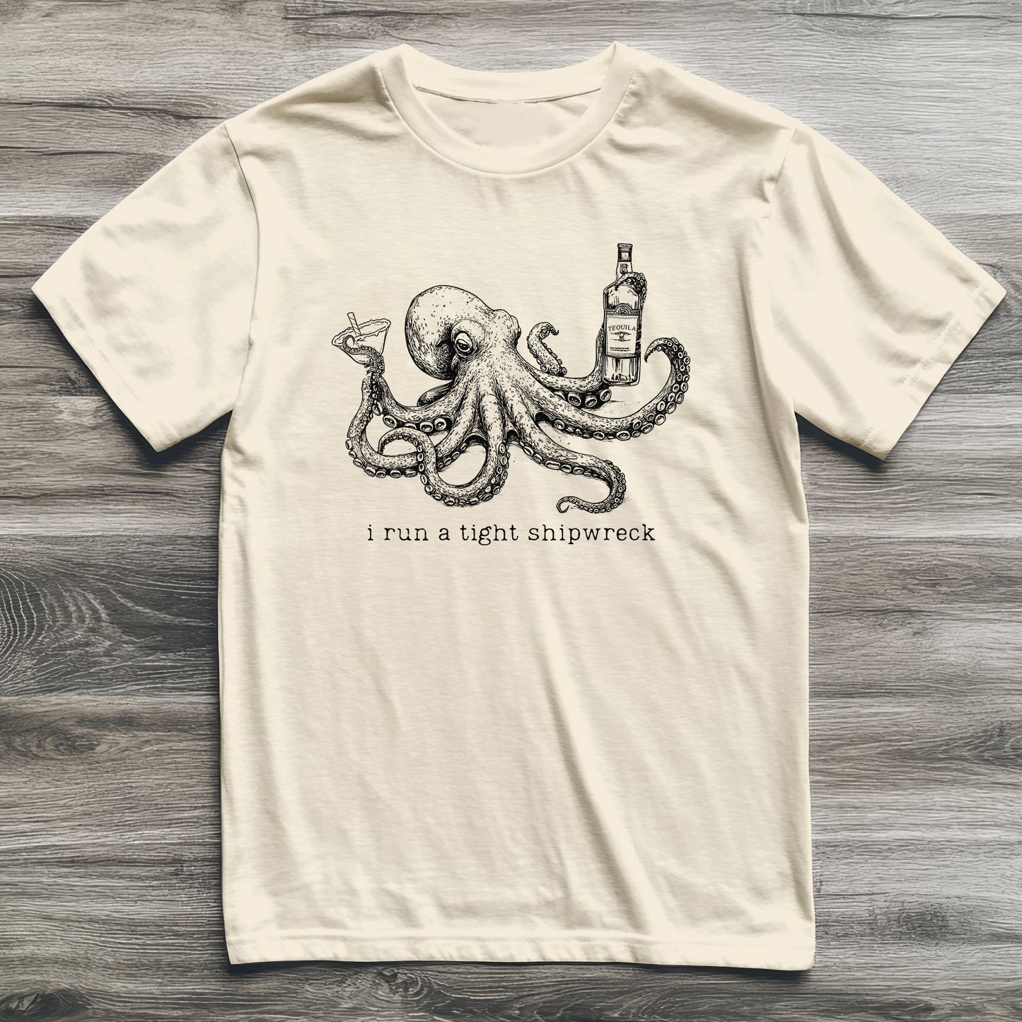 Tight Shipwreck Octopus T-Shirt