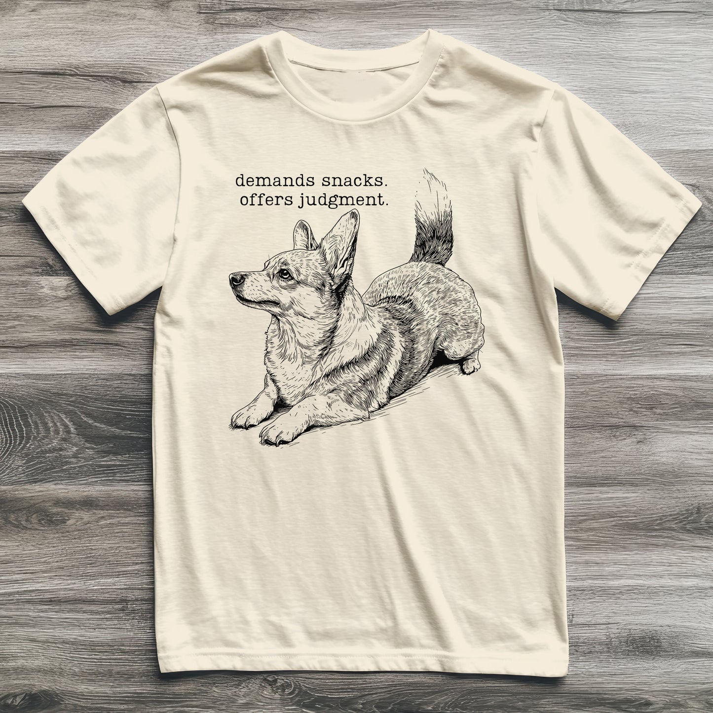 Judgement and Snacks Corgi T-Shirt