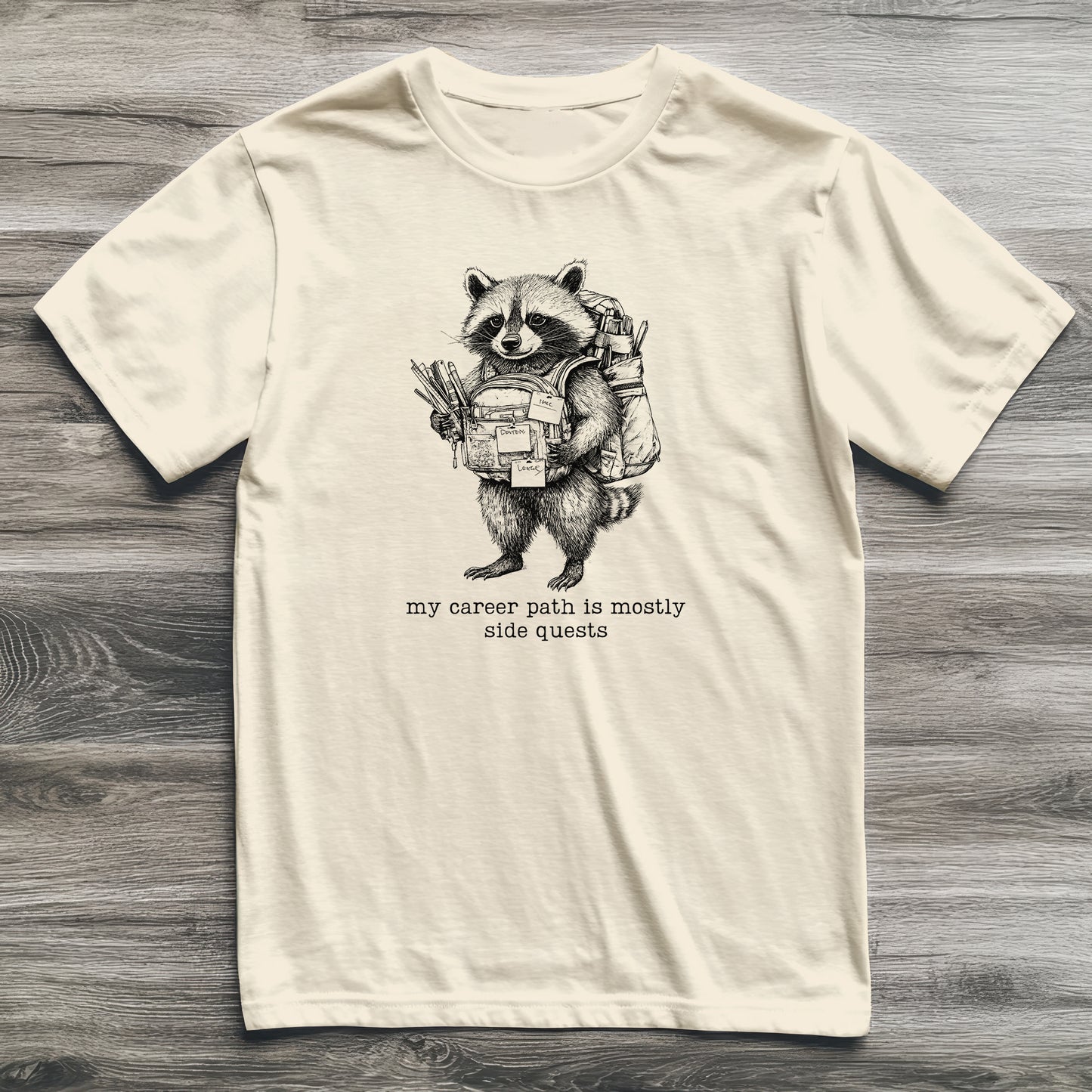 Side Quests Raccoon T-Shirt