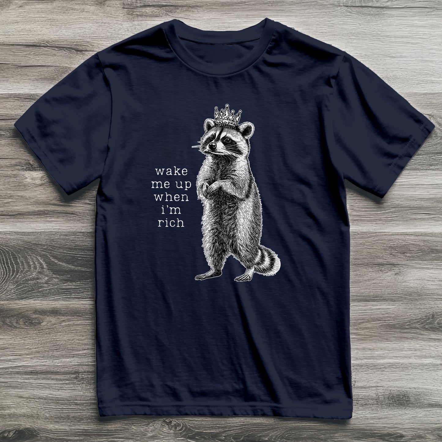 Wake Me Up When I'm Rich Raccoon T-Shirt