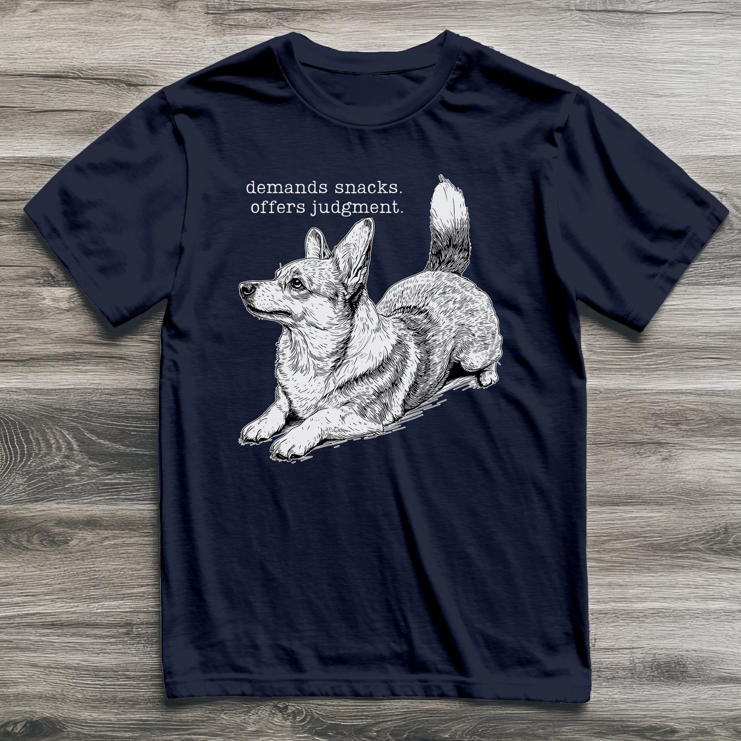 Judgement and Snacks Corgi T-Shirt