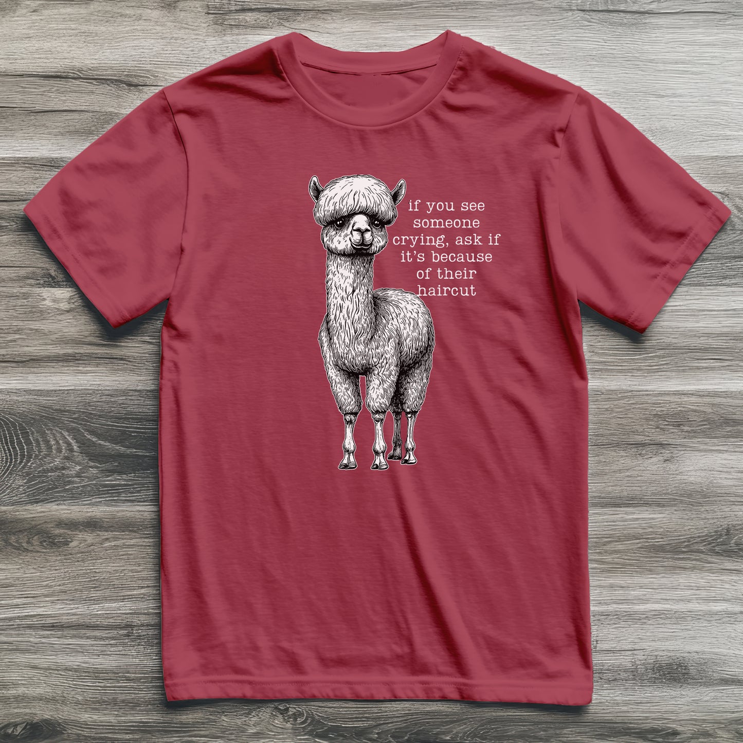Bad Haircut Llama T-Shirt