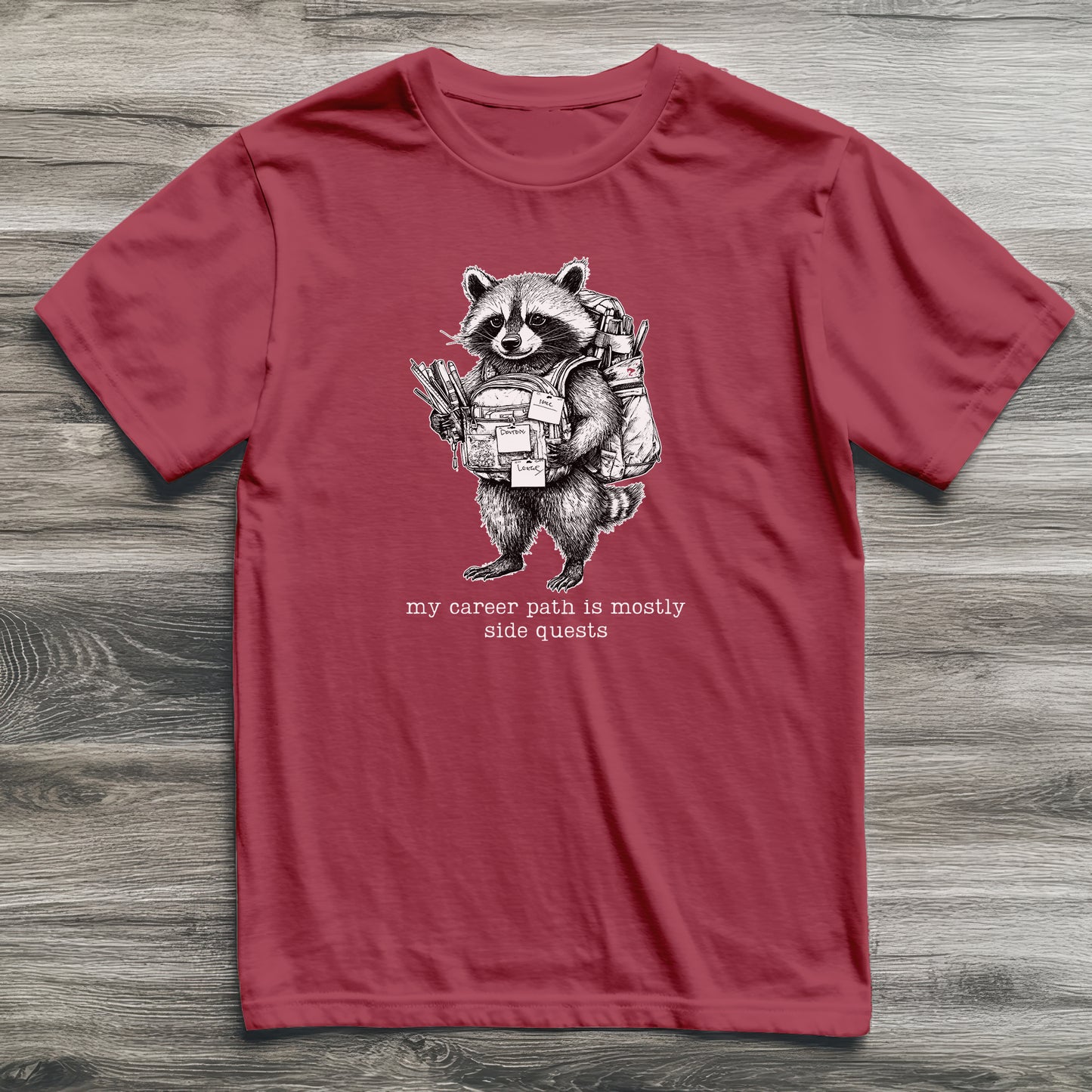 Side Quests Raccoon T-Shirt