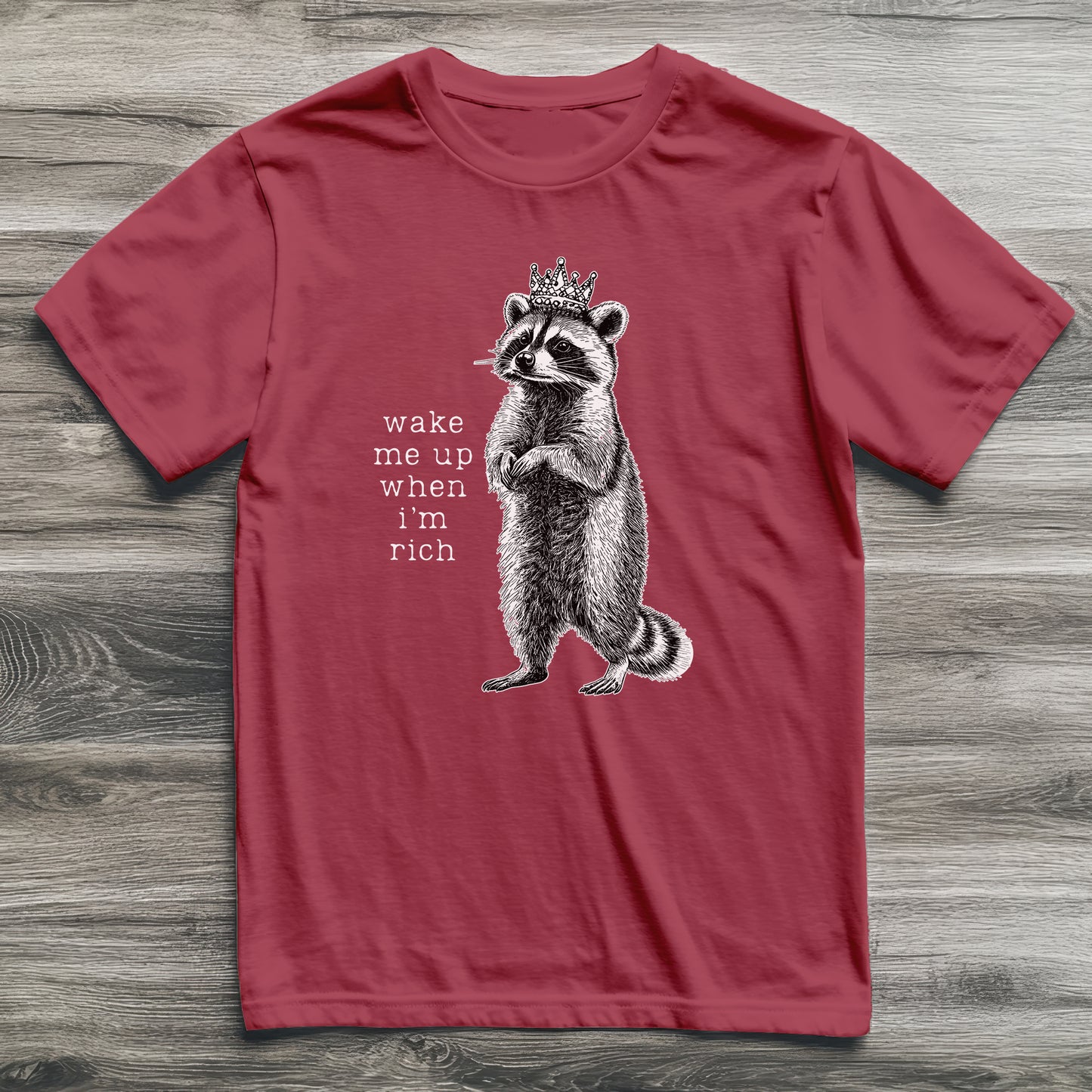 Wake Me Up When I'm Rich Raccoon T-Shirt