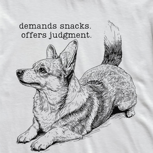 Judgement and Snacks Corgi T-Shirt