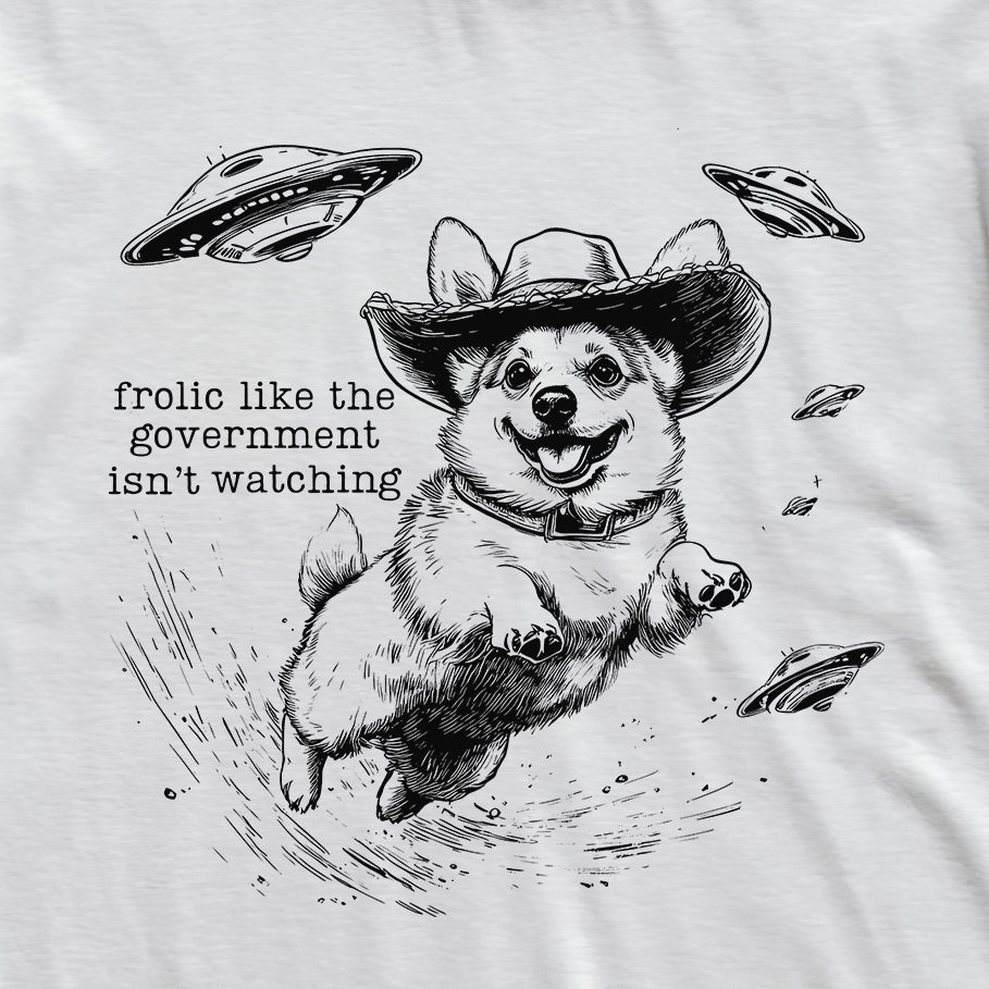 Frolic With Aliens Corgi T-Shirt