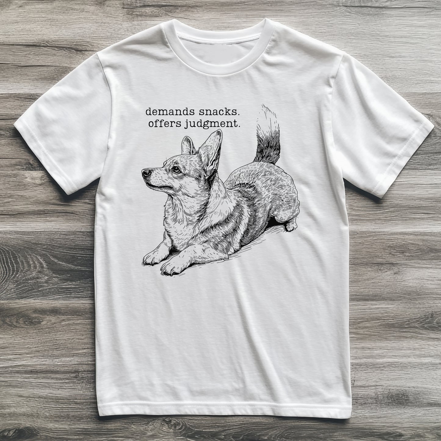 Judgement and Snacks Corgi T-Shirt