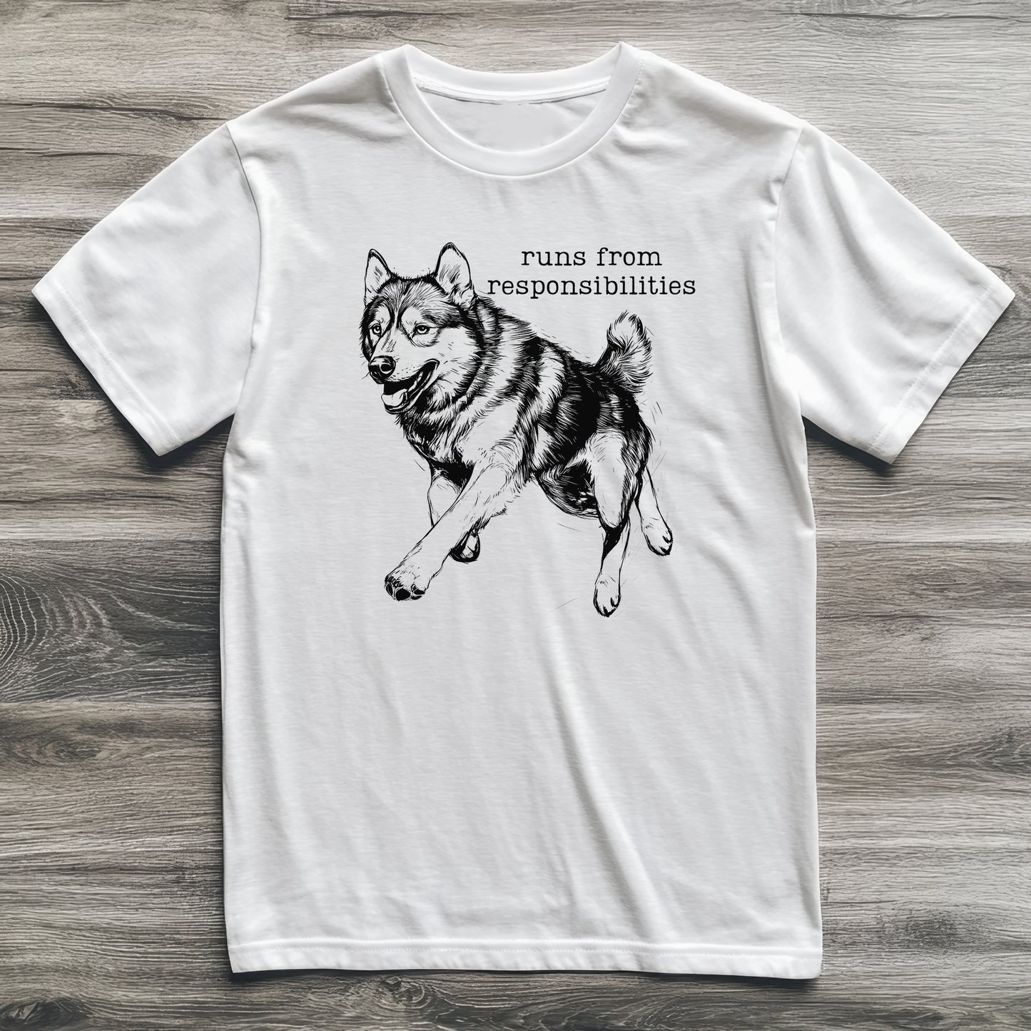 Runs From Responsibilities Husky T-Shirt