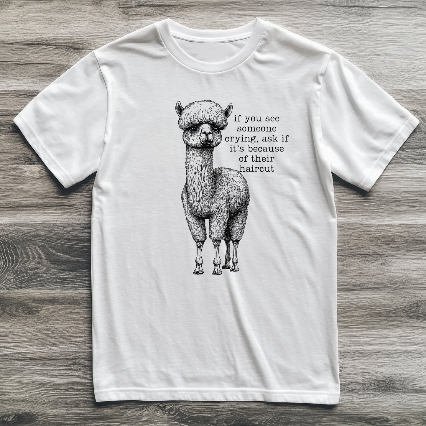 Bad Haircut Llama T-Shirt