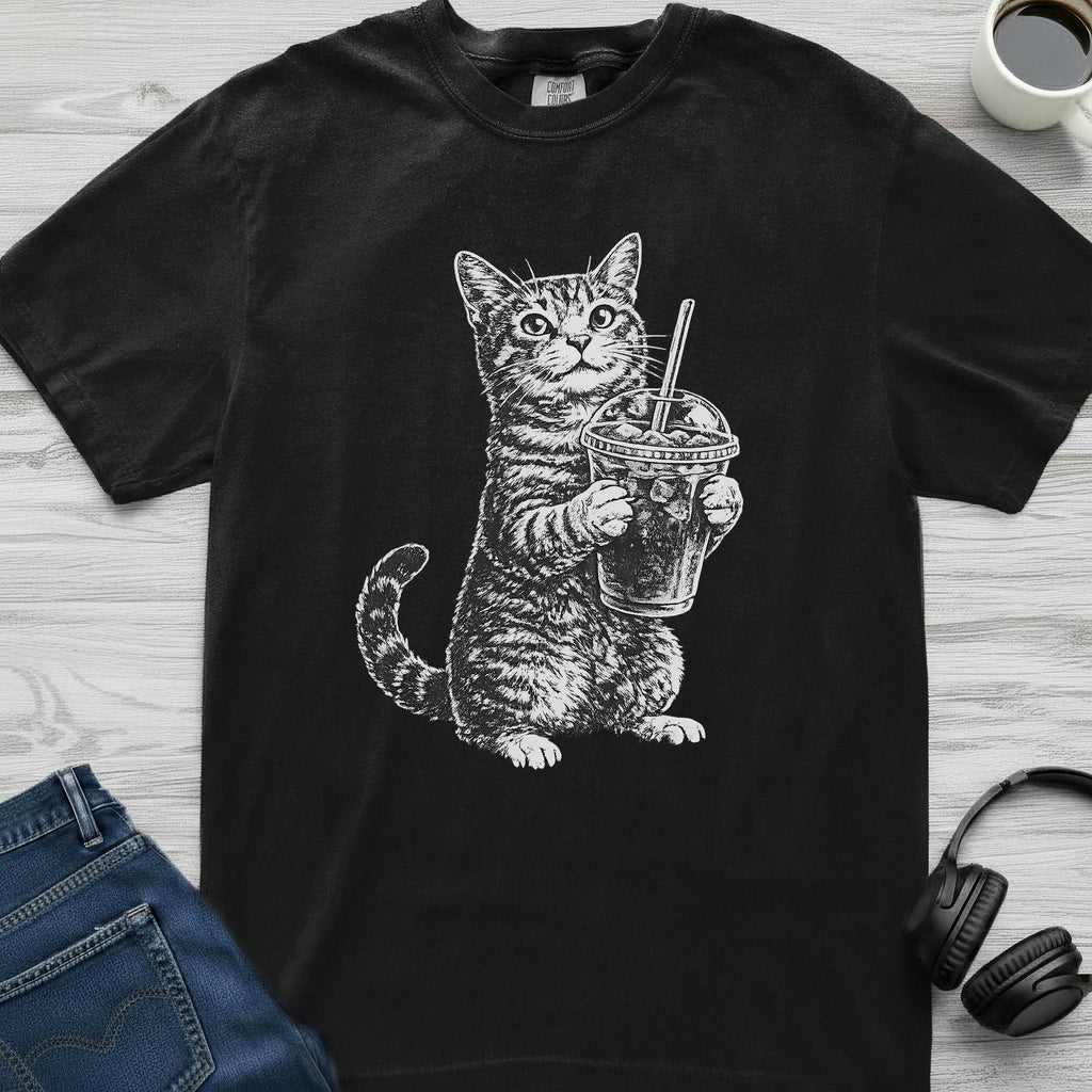 Iced Coffee Cat T-Shirt