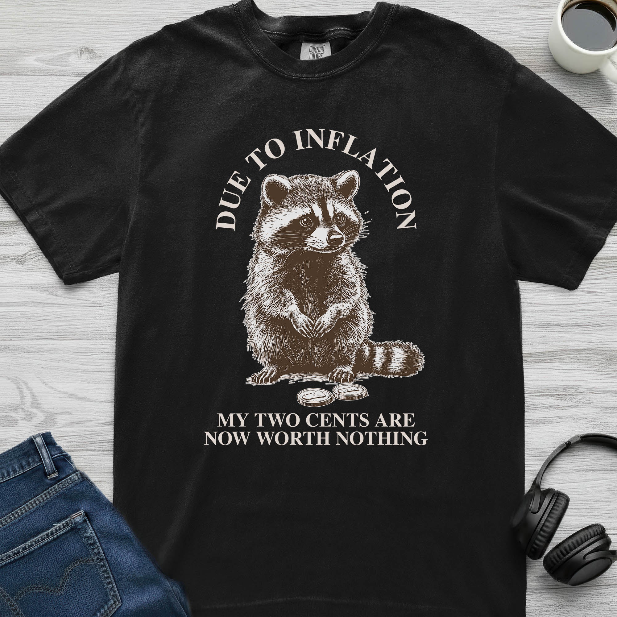 Two Cents Raccoon T-Shirt