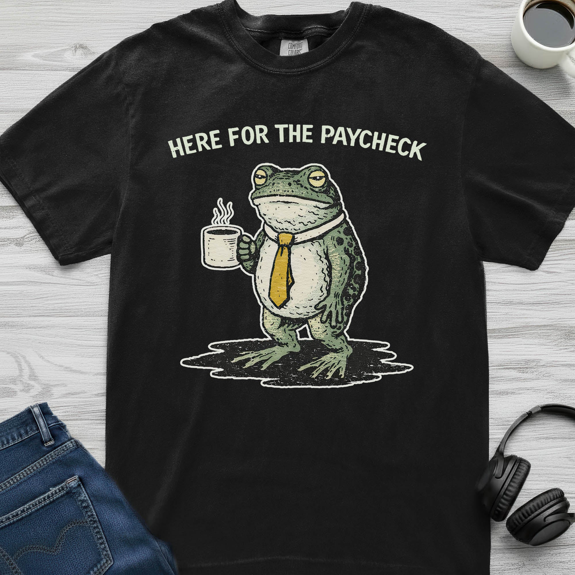 Here For The Paycheck Frog T-Shirt