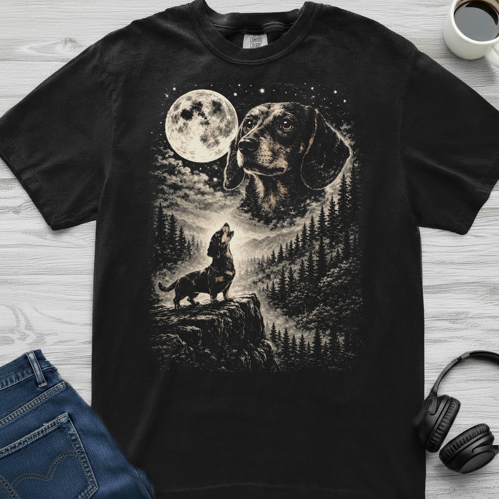 Dachshund Moon T-Shirt