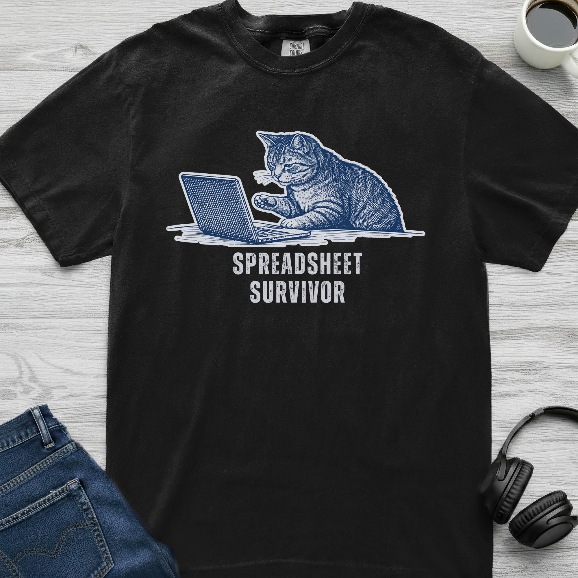 Spreadsheet Survivor Cat T-Shirt
