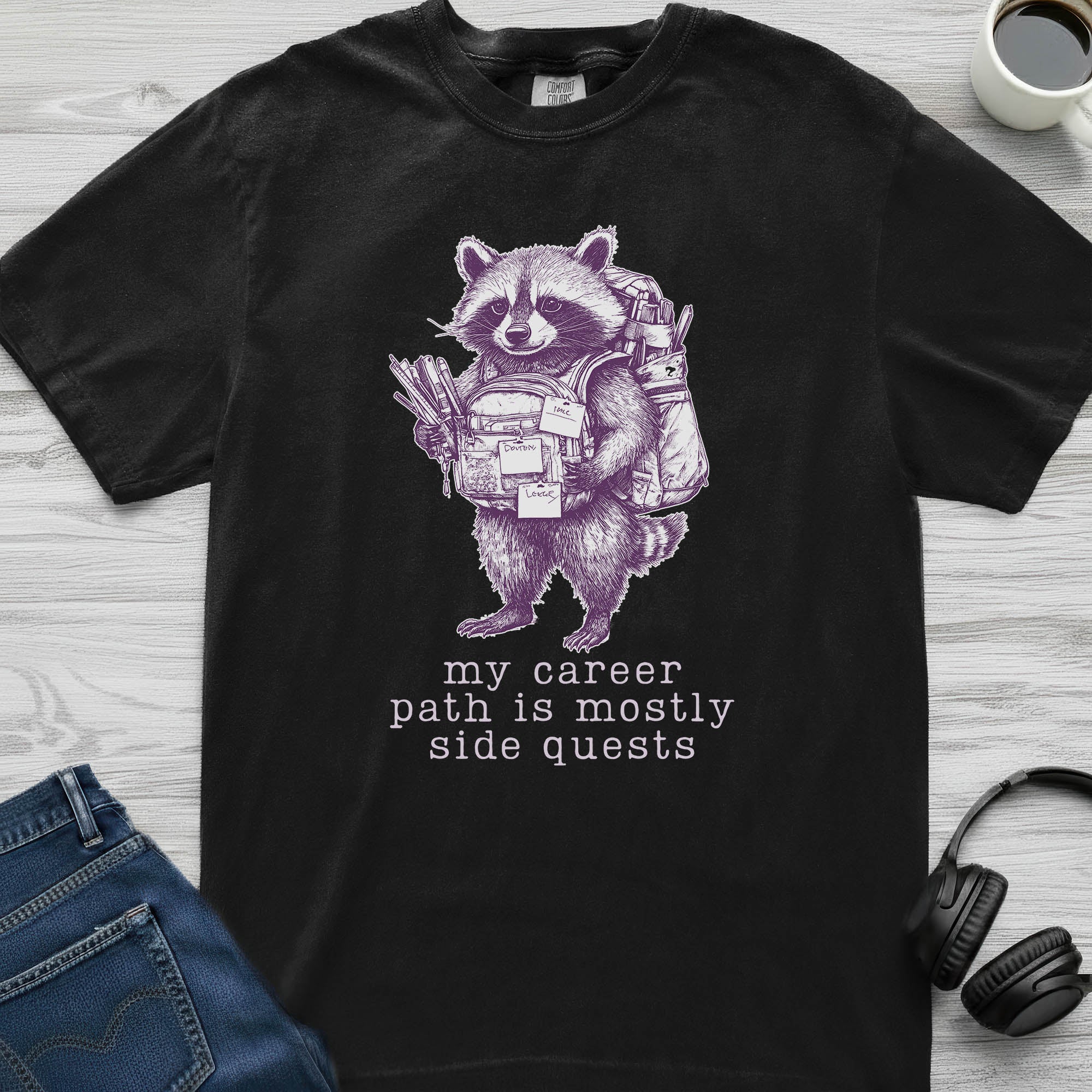 Side Quest Raccoon T-Shirt