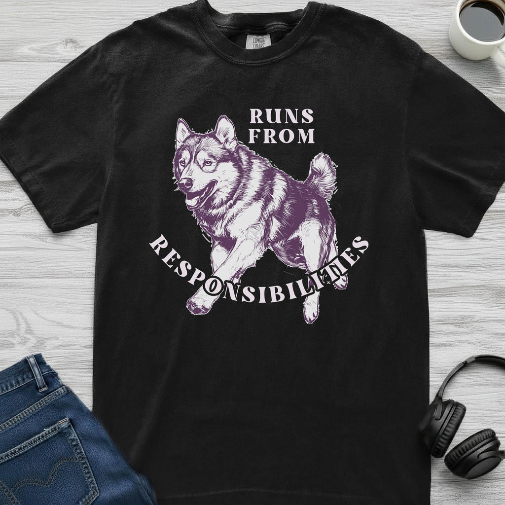 Running From Responsibilities Husky T-Shirt