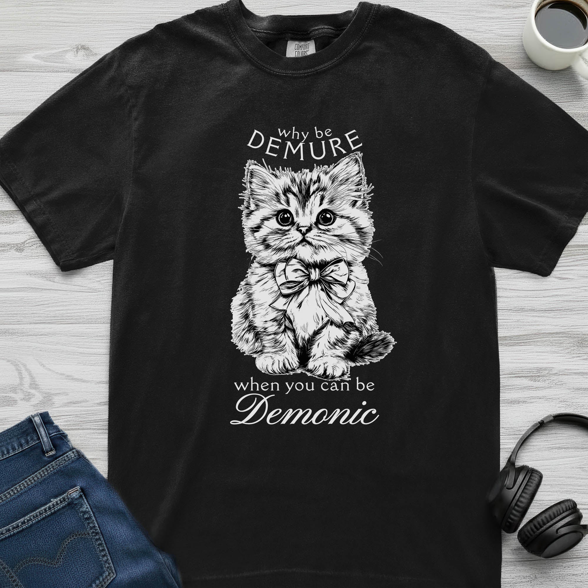 Demure Demonic Cat T-Shirt