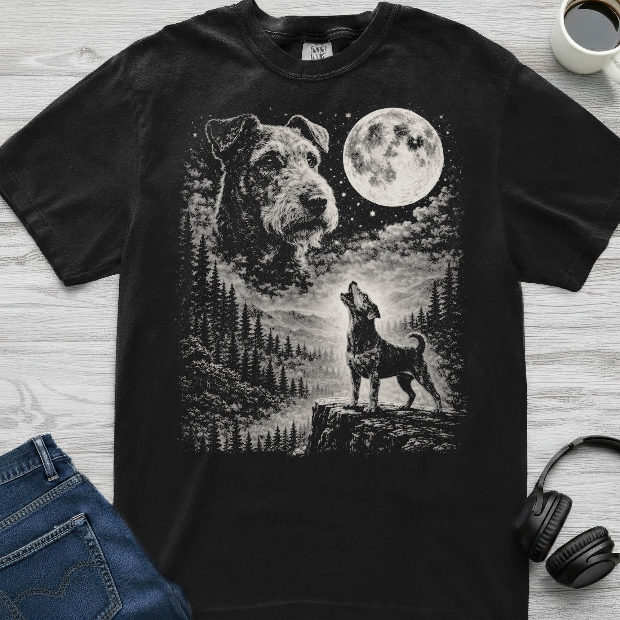 Airedale Terrier Moon T-Shirt