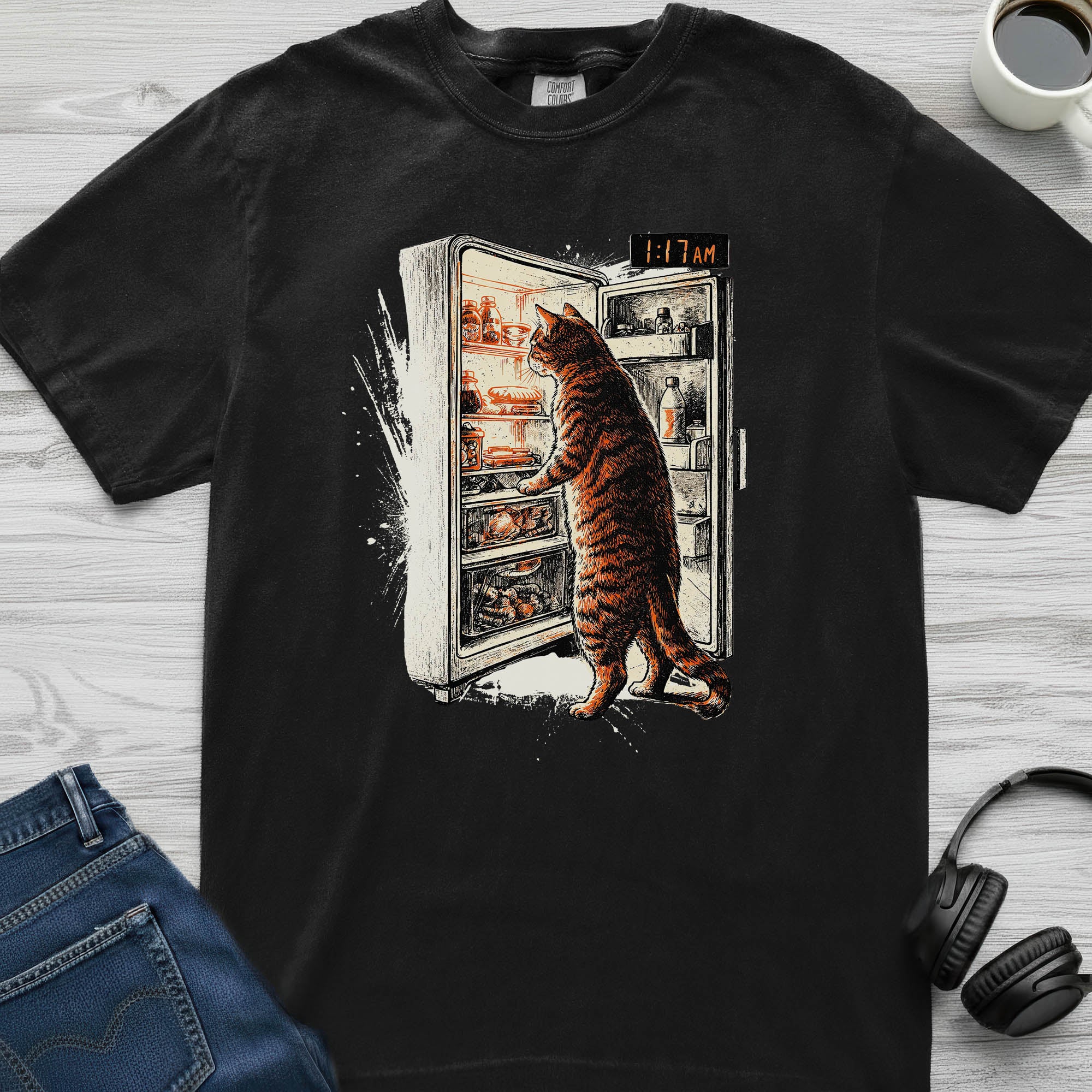 Night Snacks Cat T-Shirt