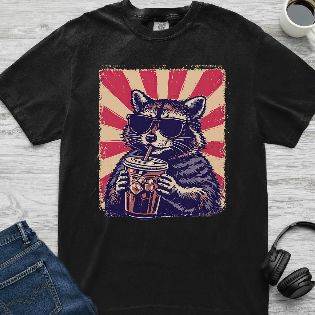 Iced Coffee Raccoon T-Shirt