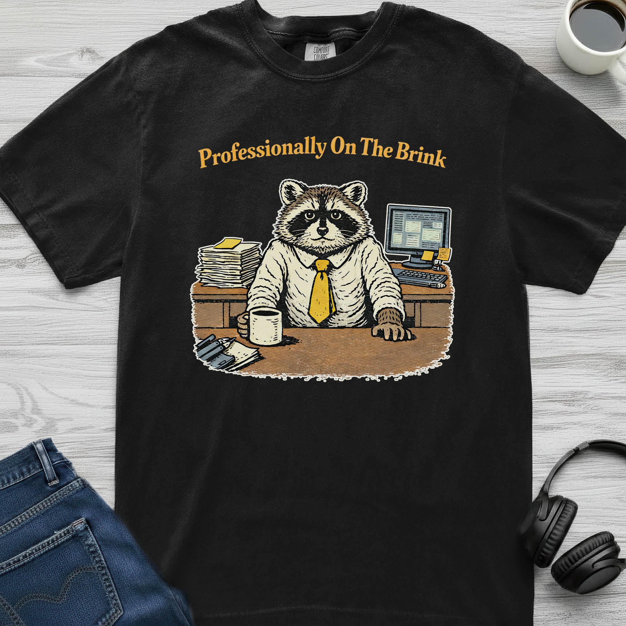 On The Brink Work Raccoon T-Shirt
