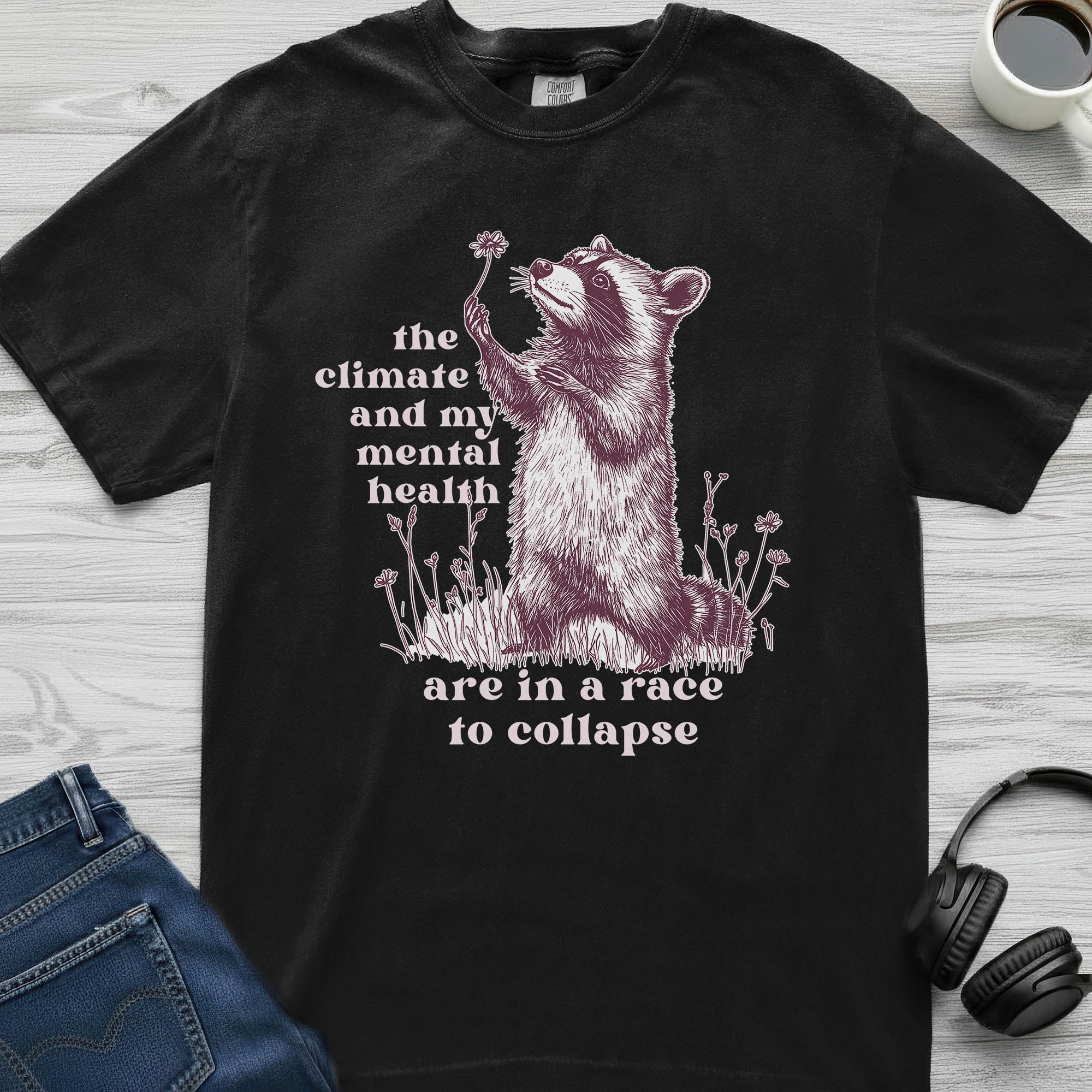Global Warming Raccoon T-Shirt