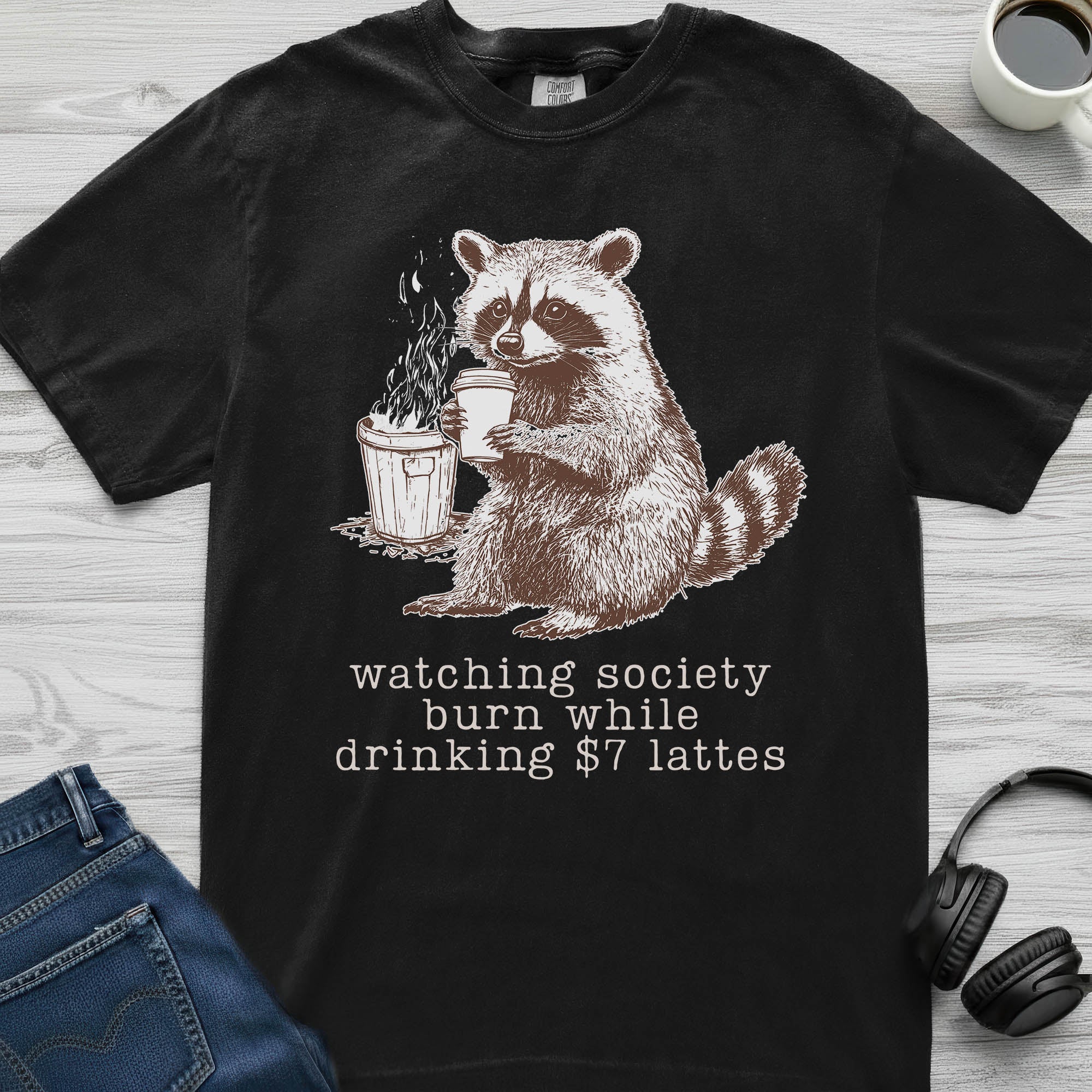 Burning Society Raccoon T-Shirt