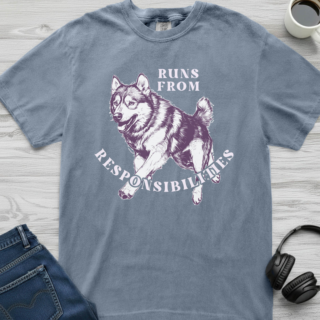 Running From Responsibilities Husky T-Shirt