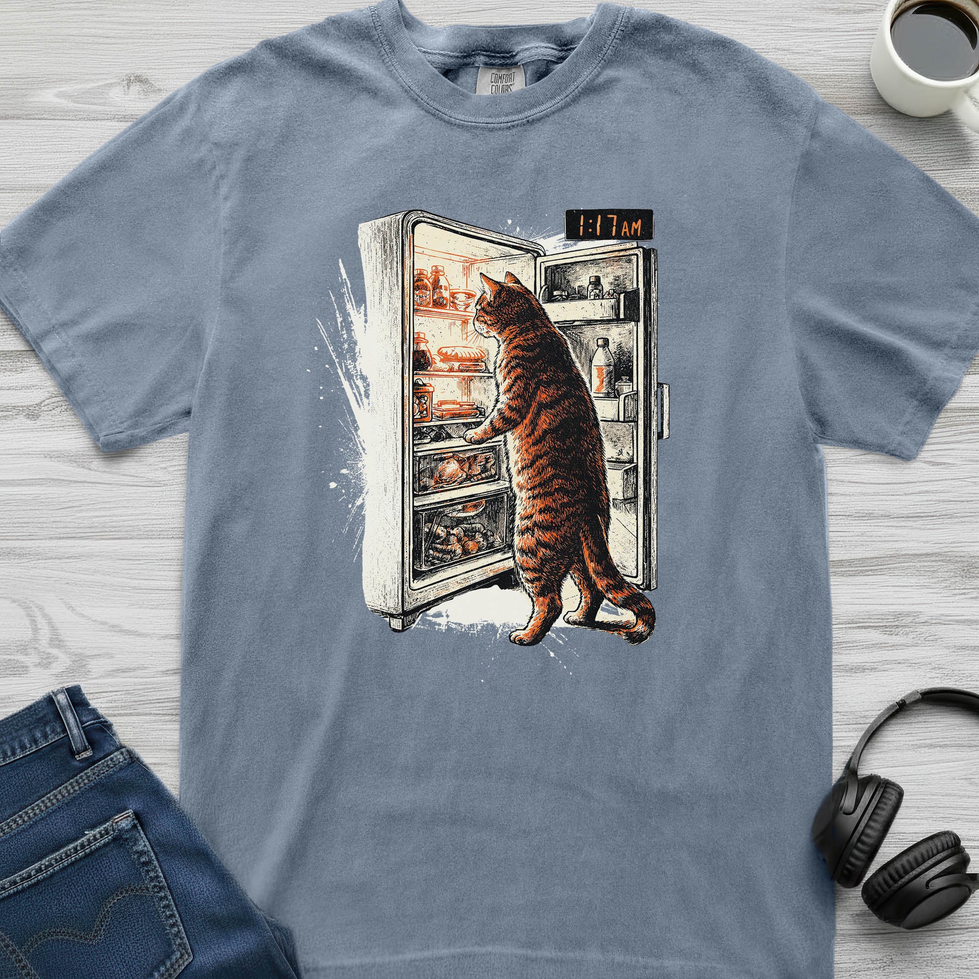 Night Snacks Cat T-Shirt