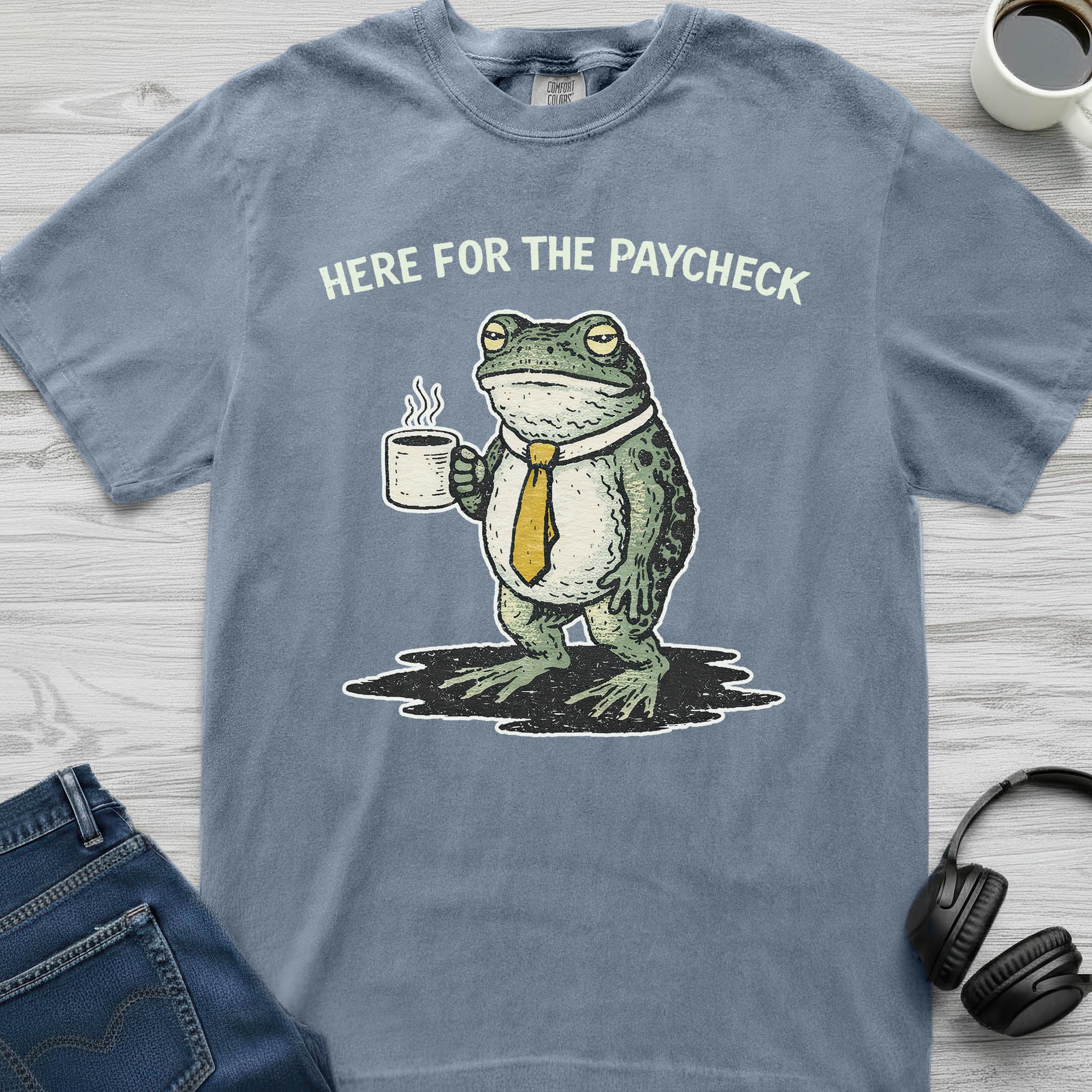 Here For The Paycheck Frog T-Shirt