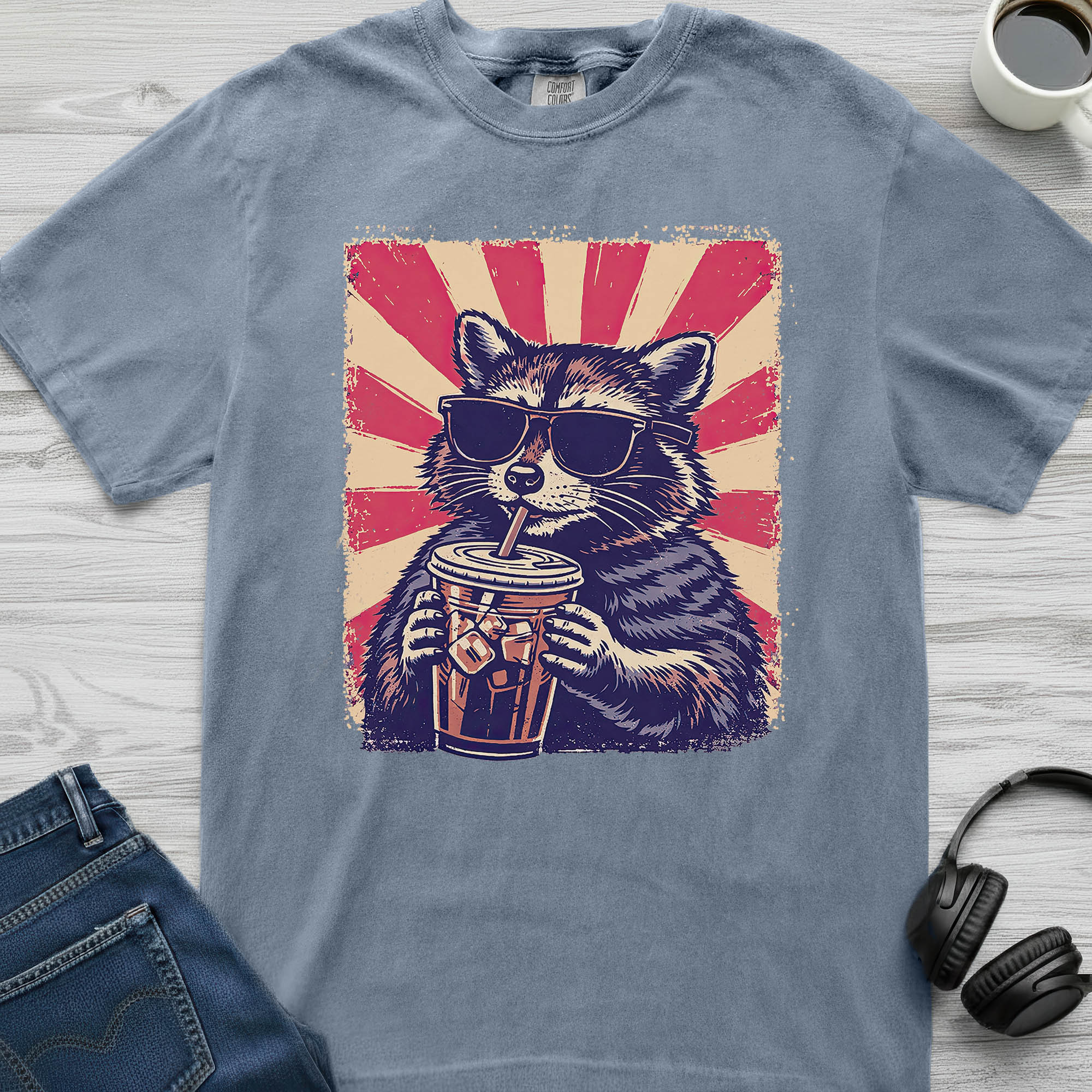 Iced Coffee Raccoon T-Shirt