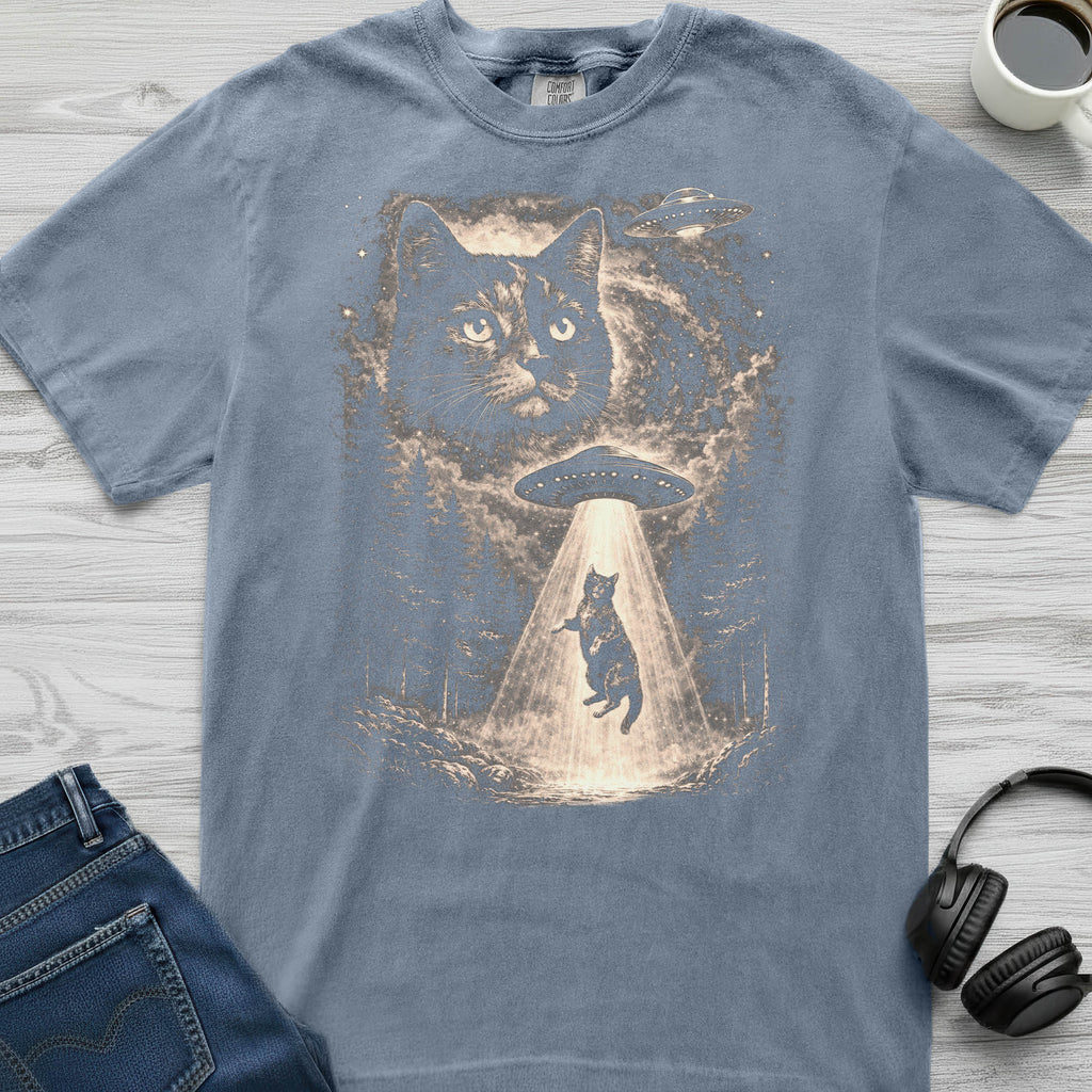 Tortoiseshell Cat UFO T-Shirt