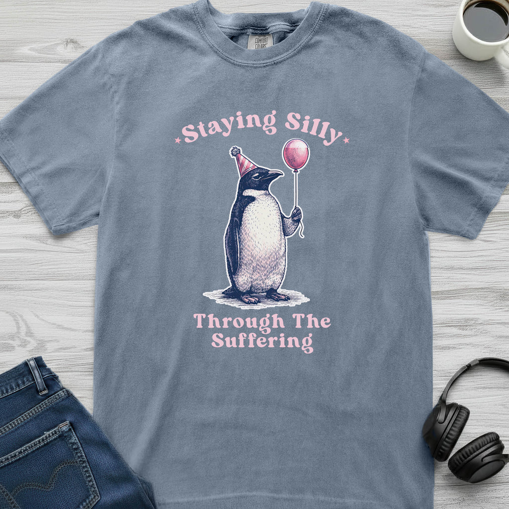Staying Silly in Suffering Penguin T-Shirt
