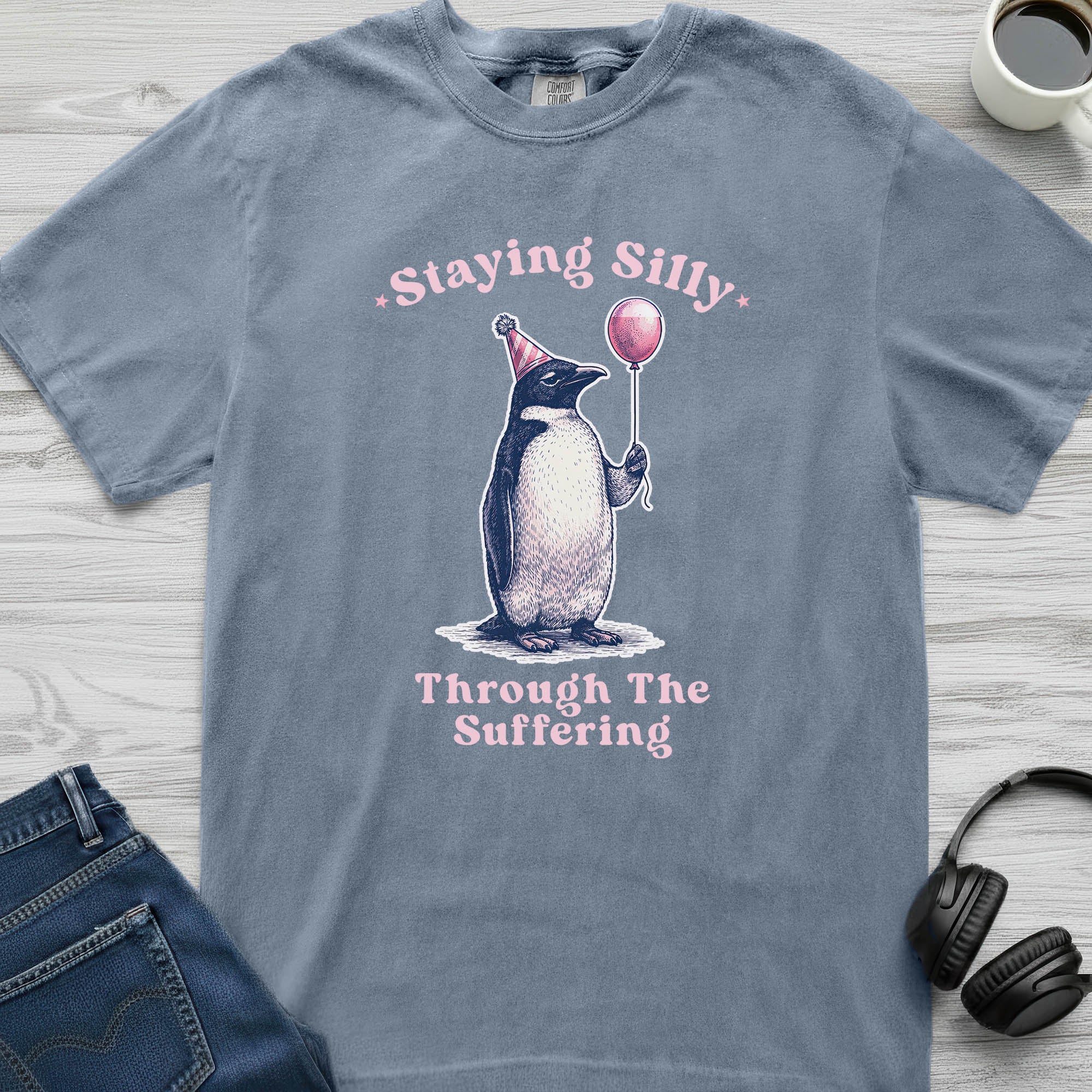 Staying Silly in Suffering Penguin T-Shirt