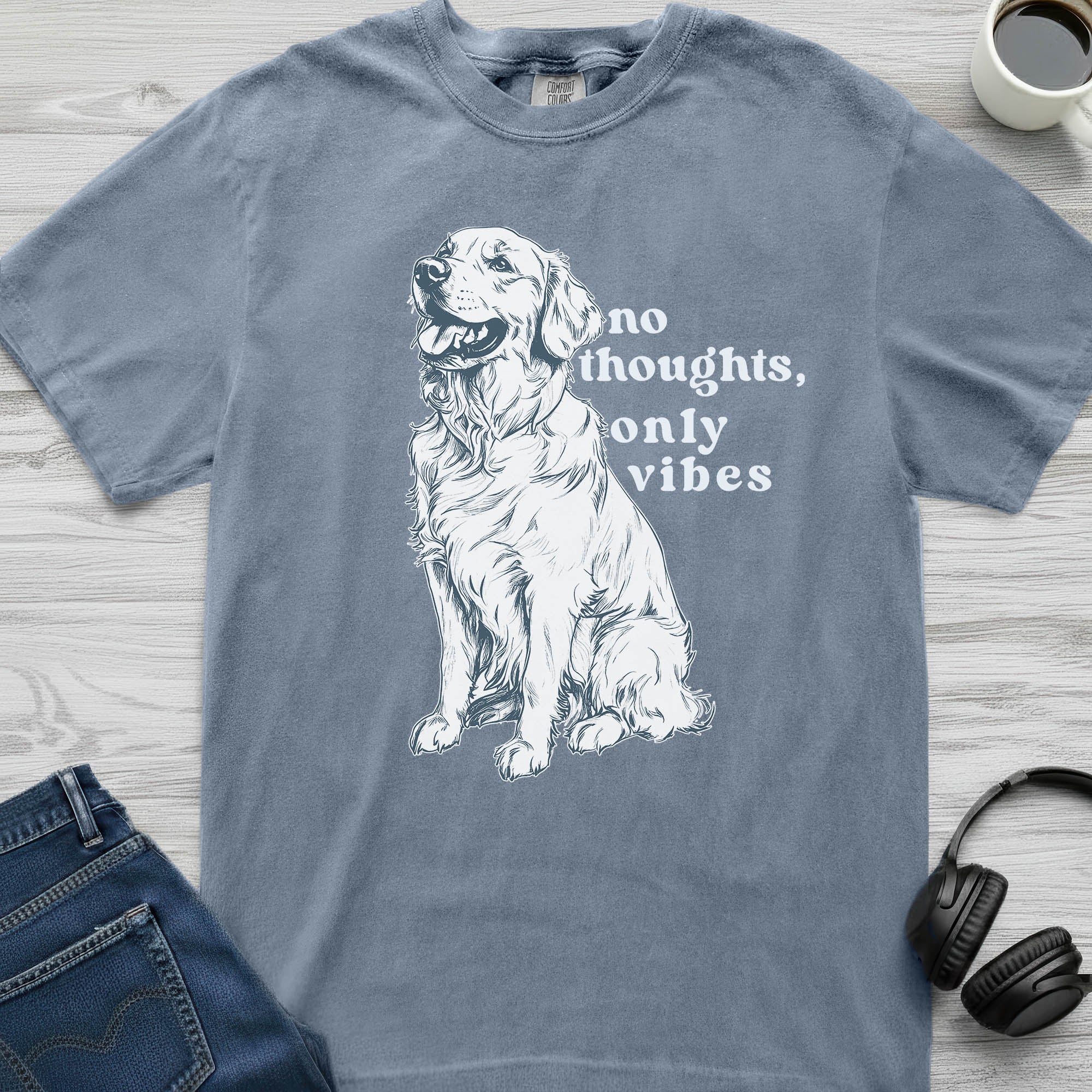 No Thoughts Golden Retriever T-Shirt