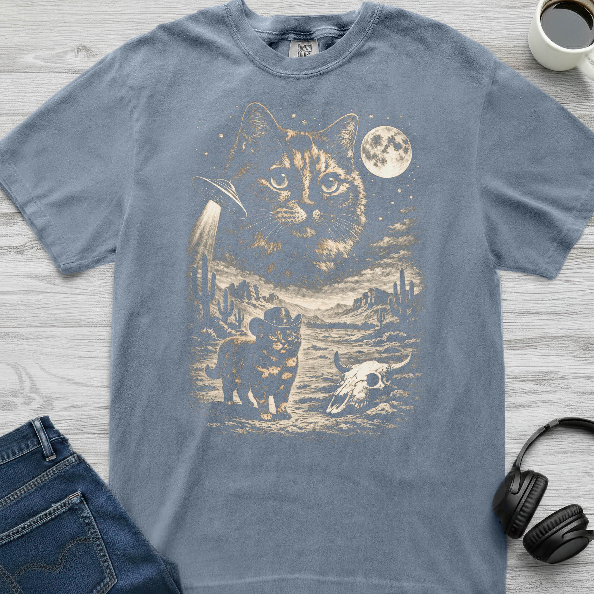Tortoiseshell Cat Cowboy T-Shirt
