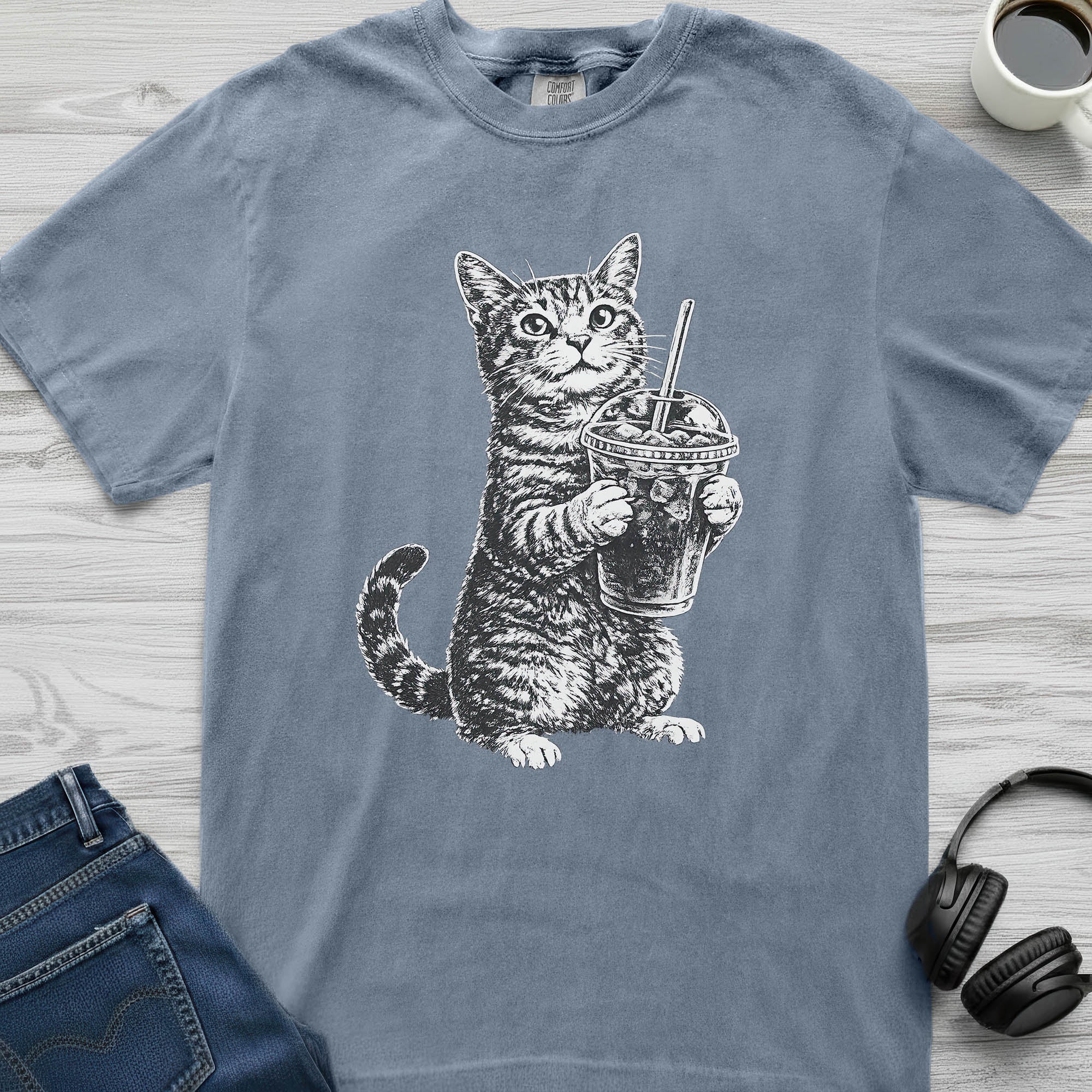 Iced Coffee Cat T-Shirt