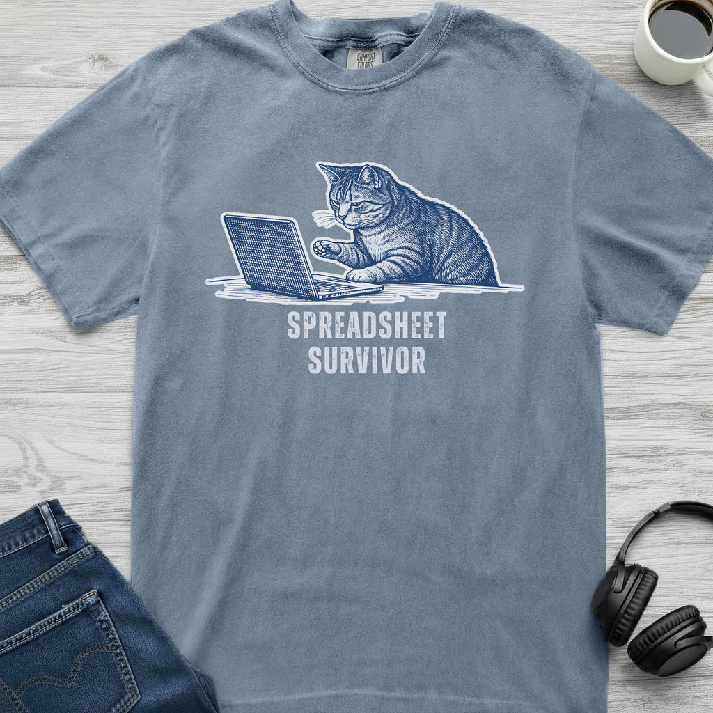 Spreadsheet Survivor Cat T-Shirt