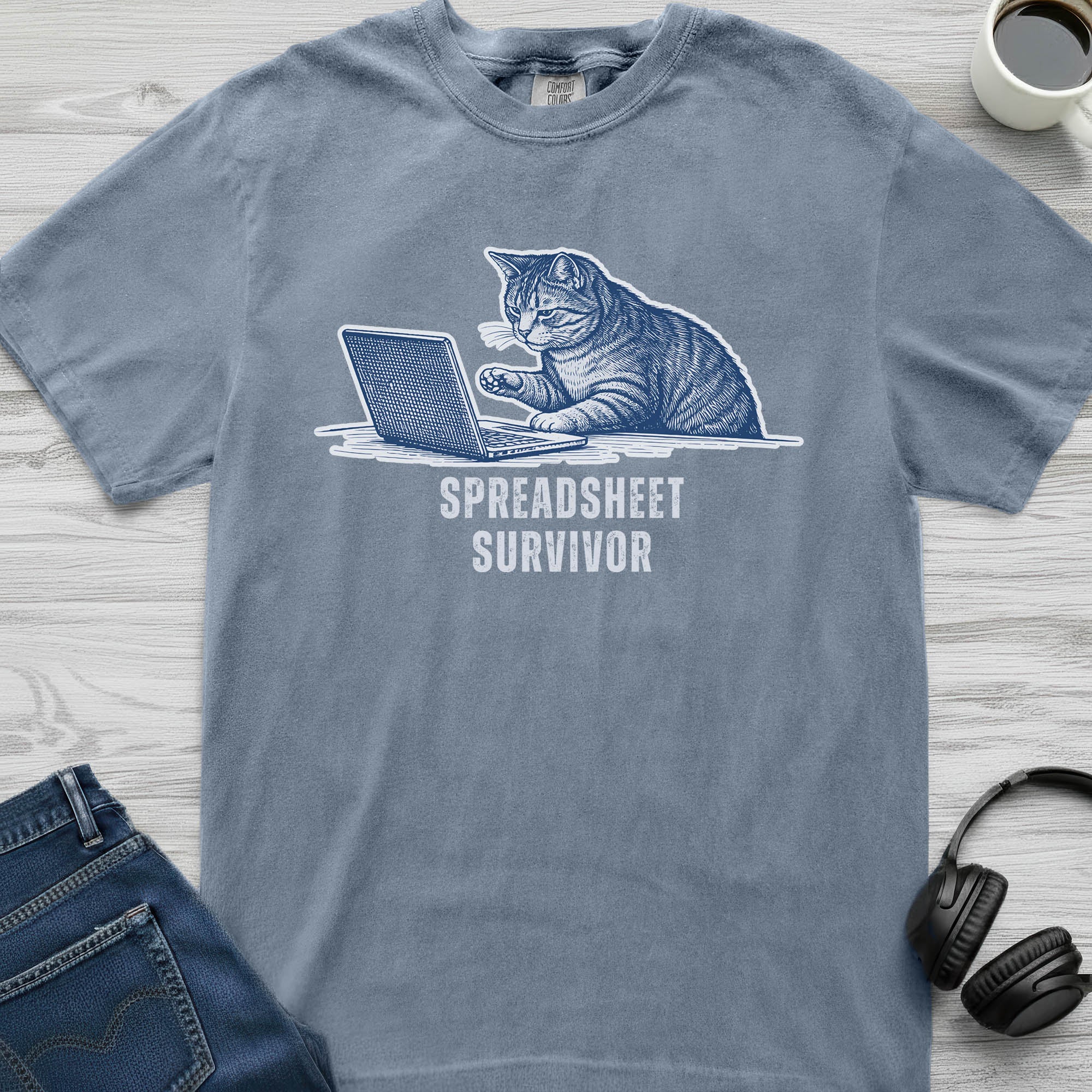 Spreadsheet Survivor Cat T-Shirt