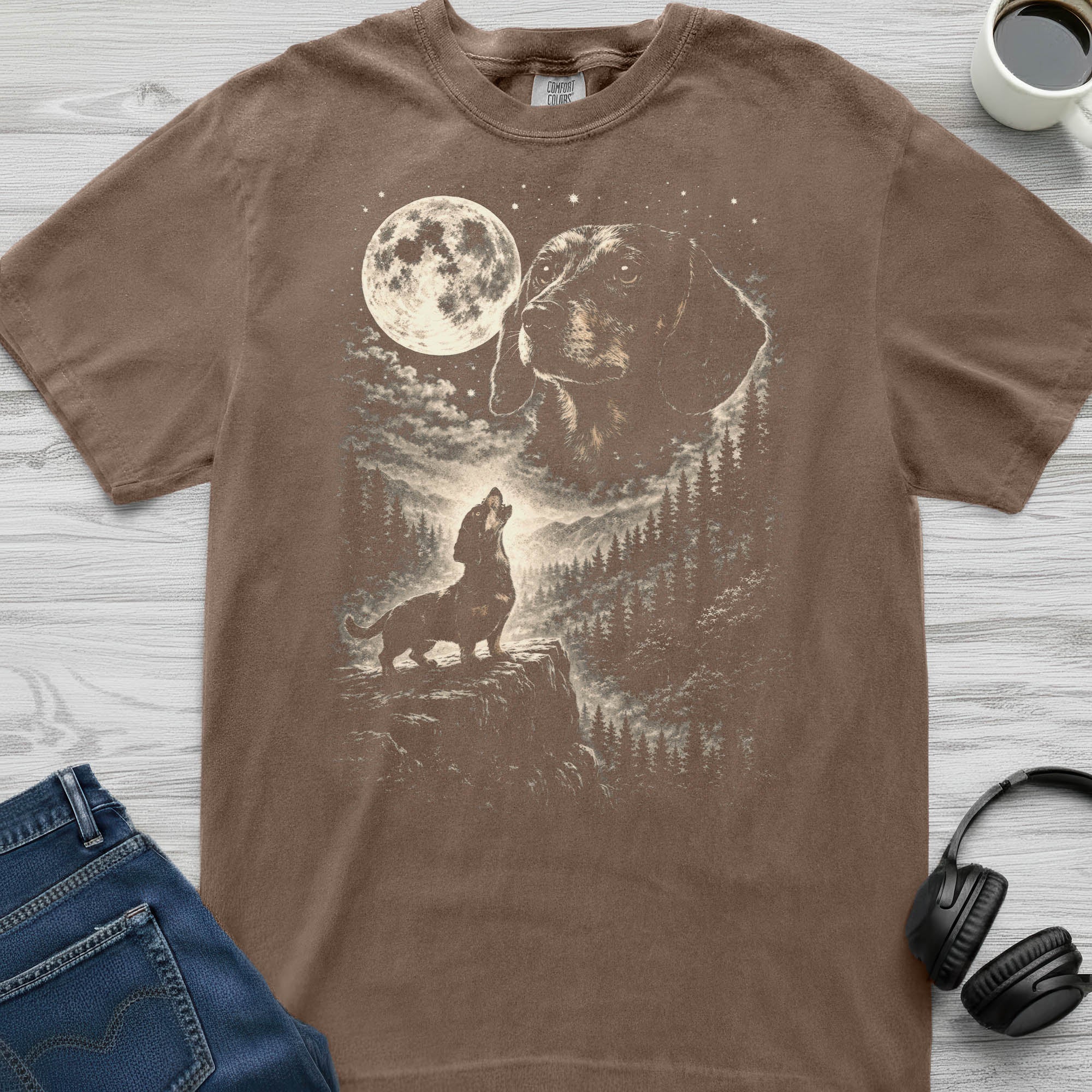 Dachshund Moon T-Shirt