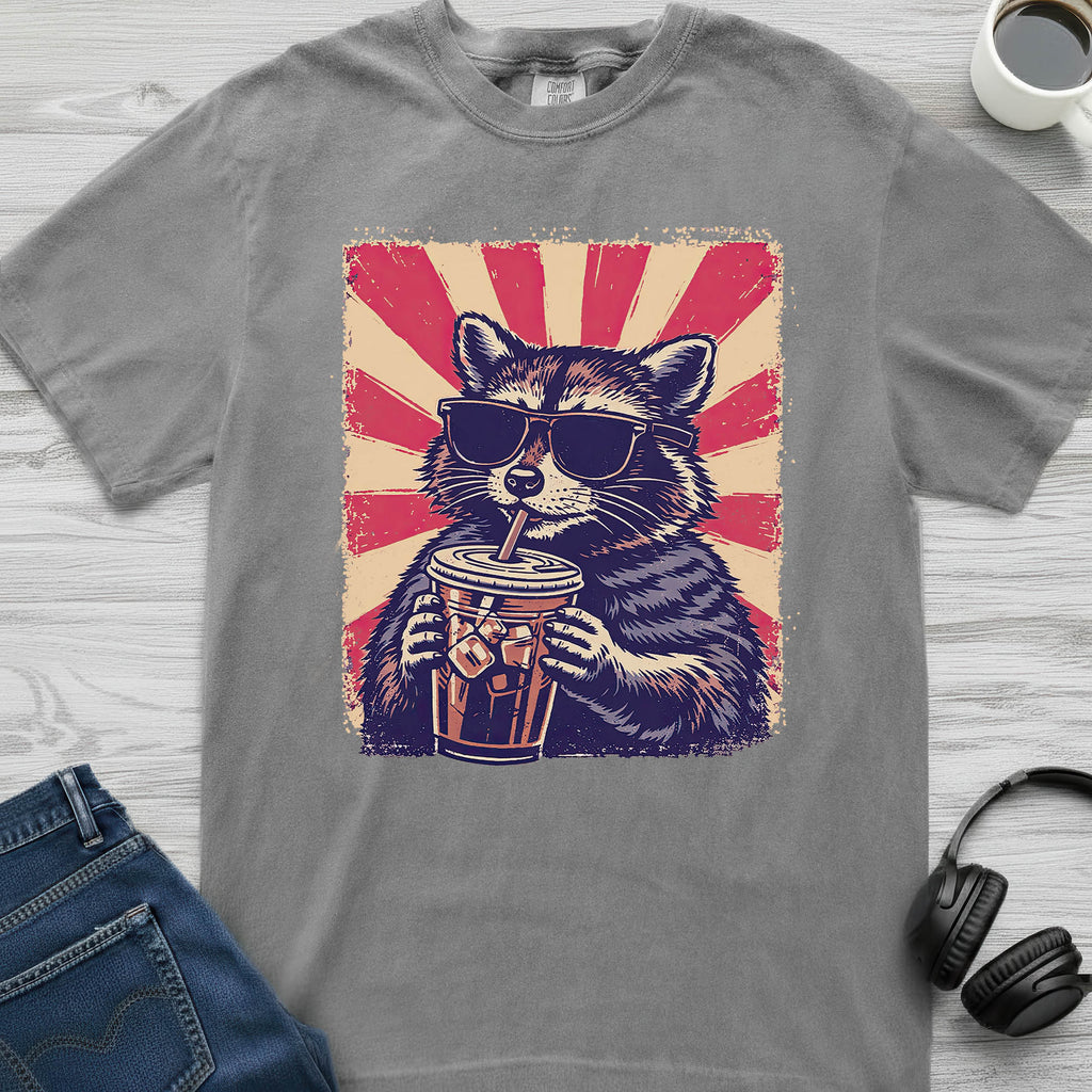 Iced Coffee Raccoon T-Shirt